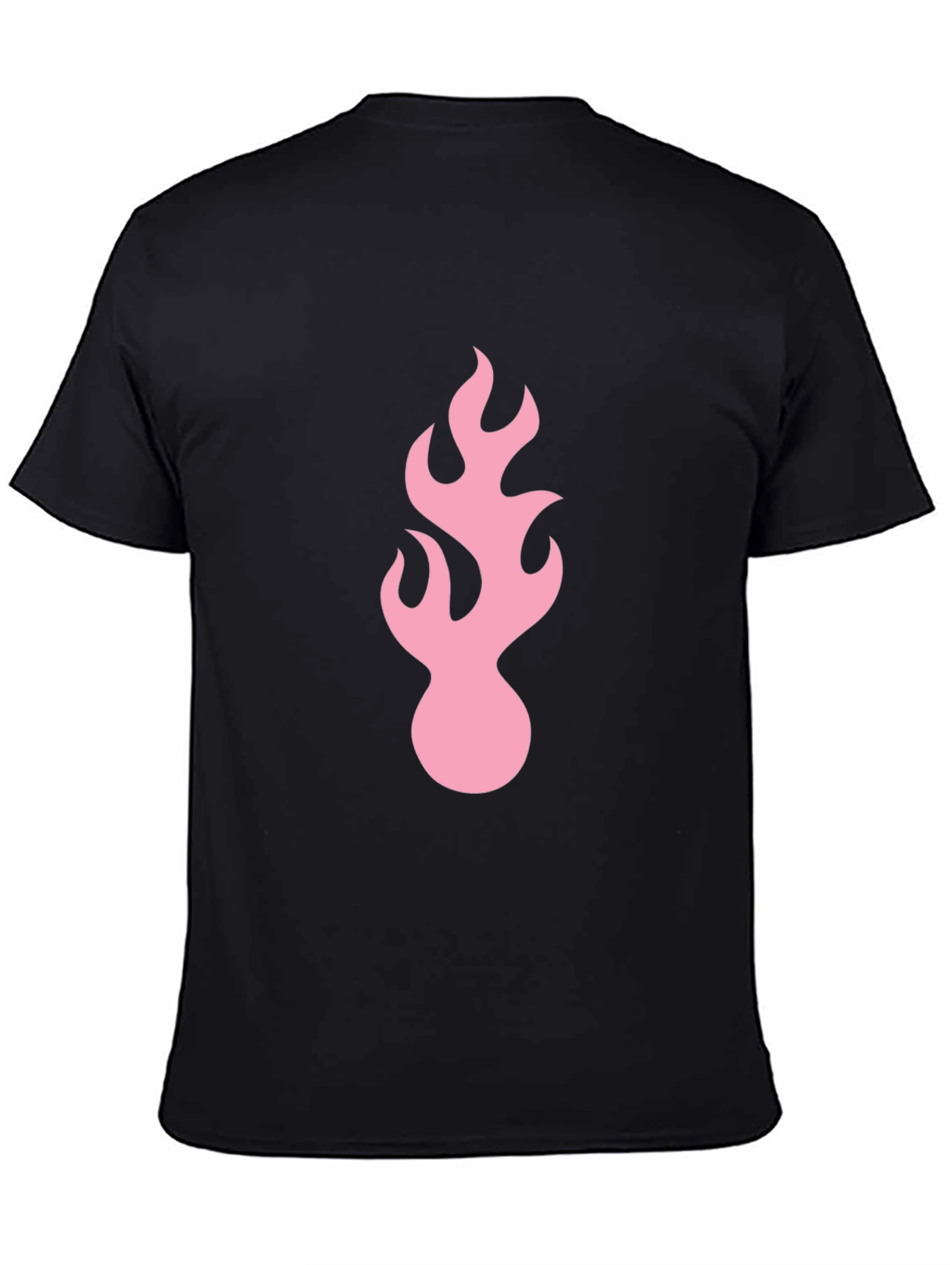 Black Black Tee with Pink Flame Graphic view 4