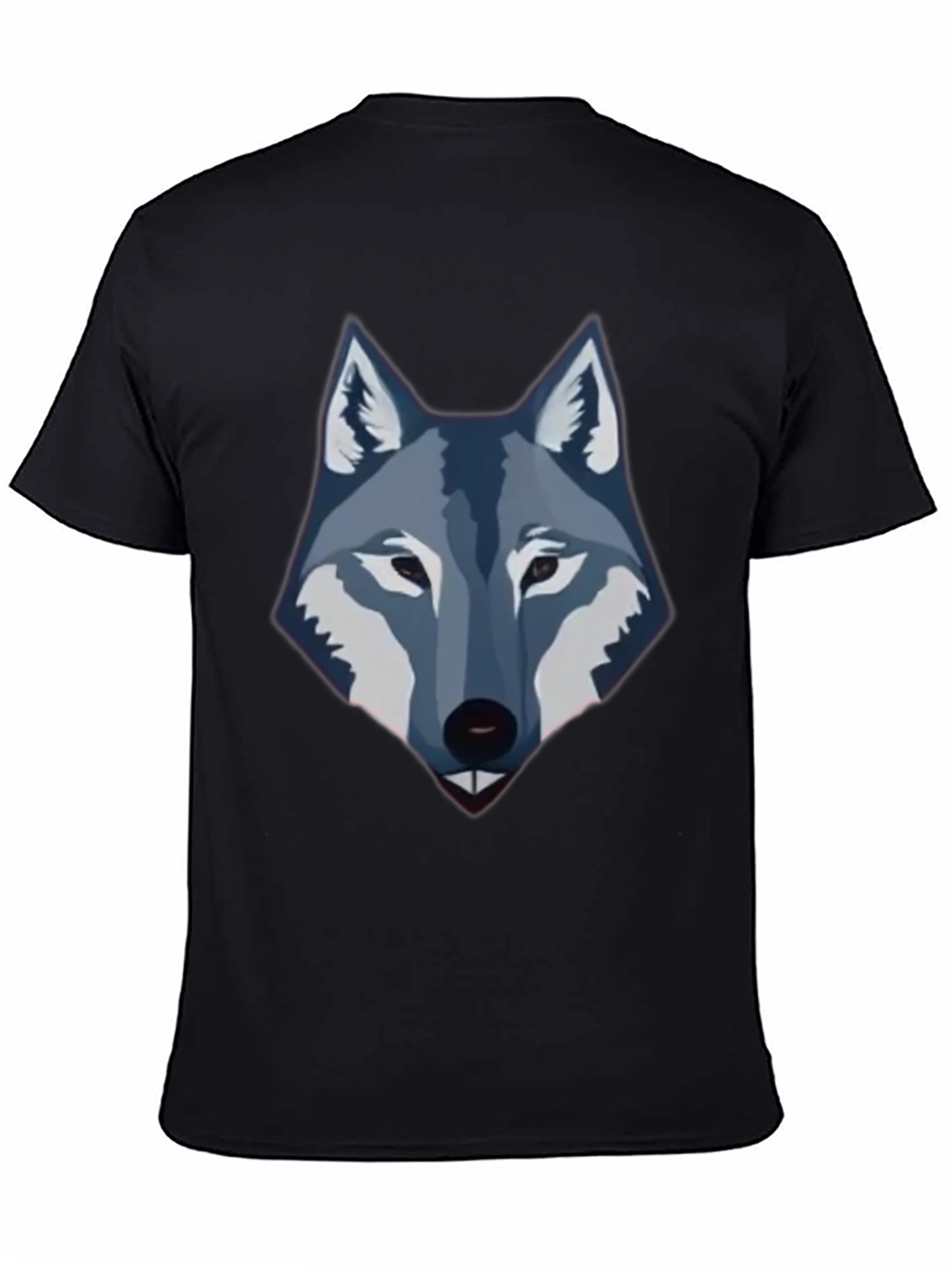 Black Men's Black Wolf Graphic Tee view 4