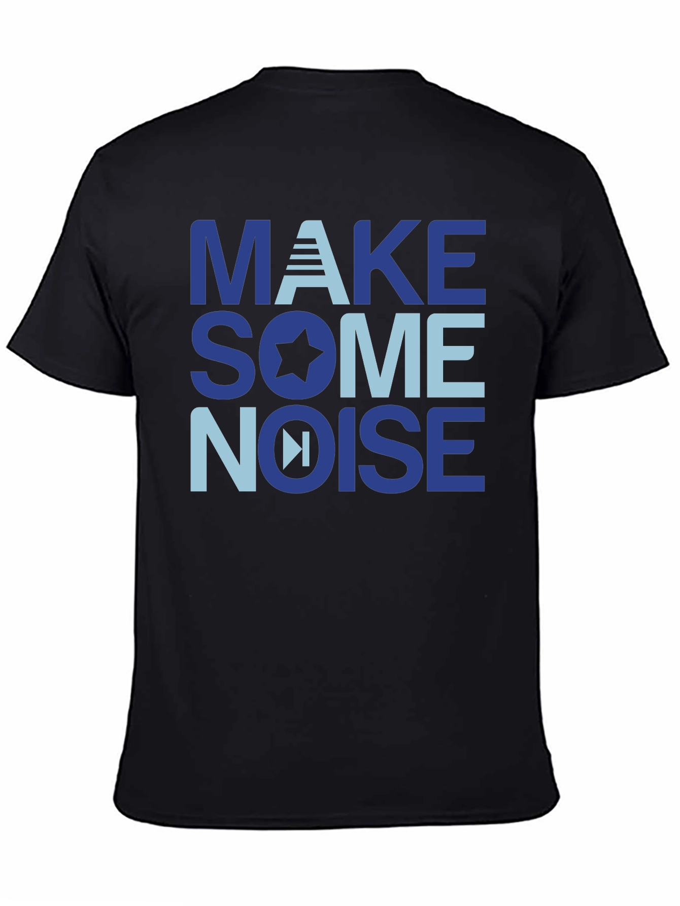 Black Make Some Noise Graphic T-Shirt - Soft Cotton Blend view 4