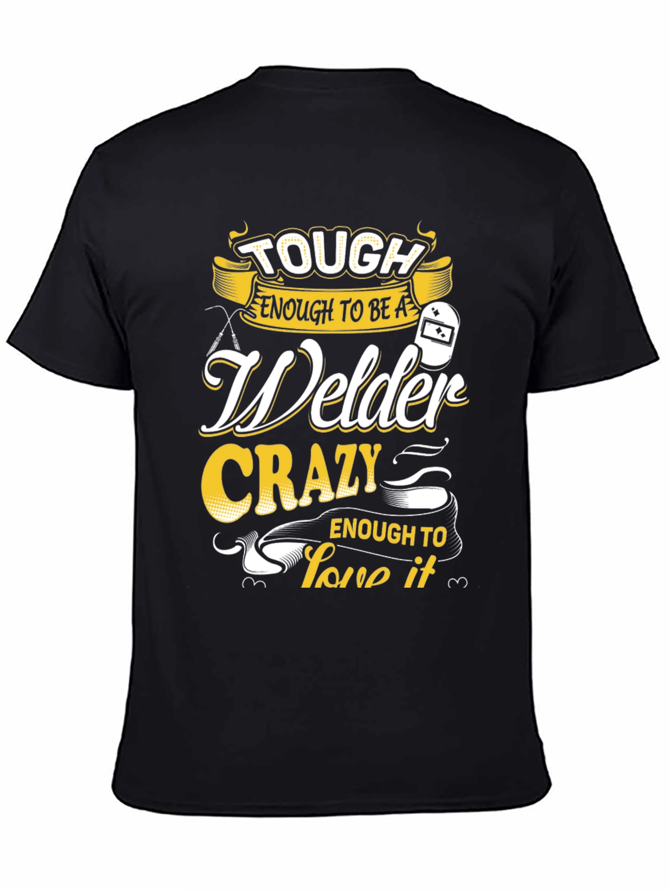 Black Tough Welder Graphic Tee - Black Cotton Blend view 4