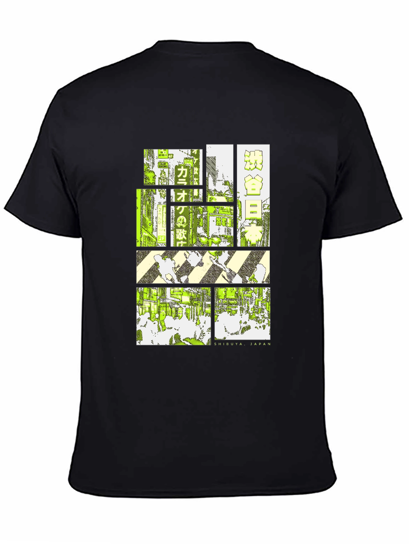 Black Retro Shibuya Japan T-Shirt - Urban Style view 4