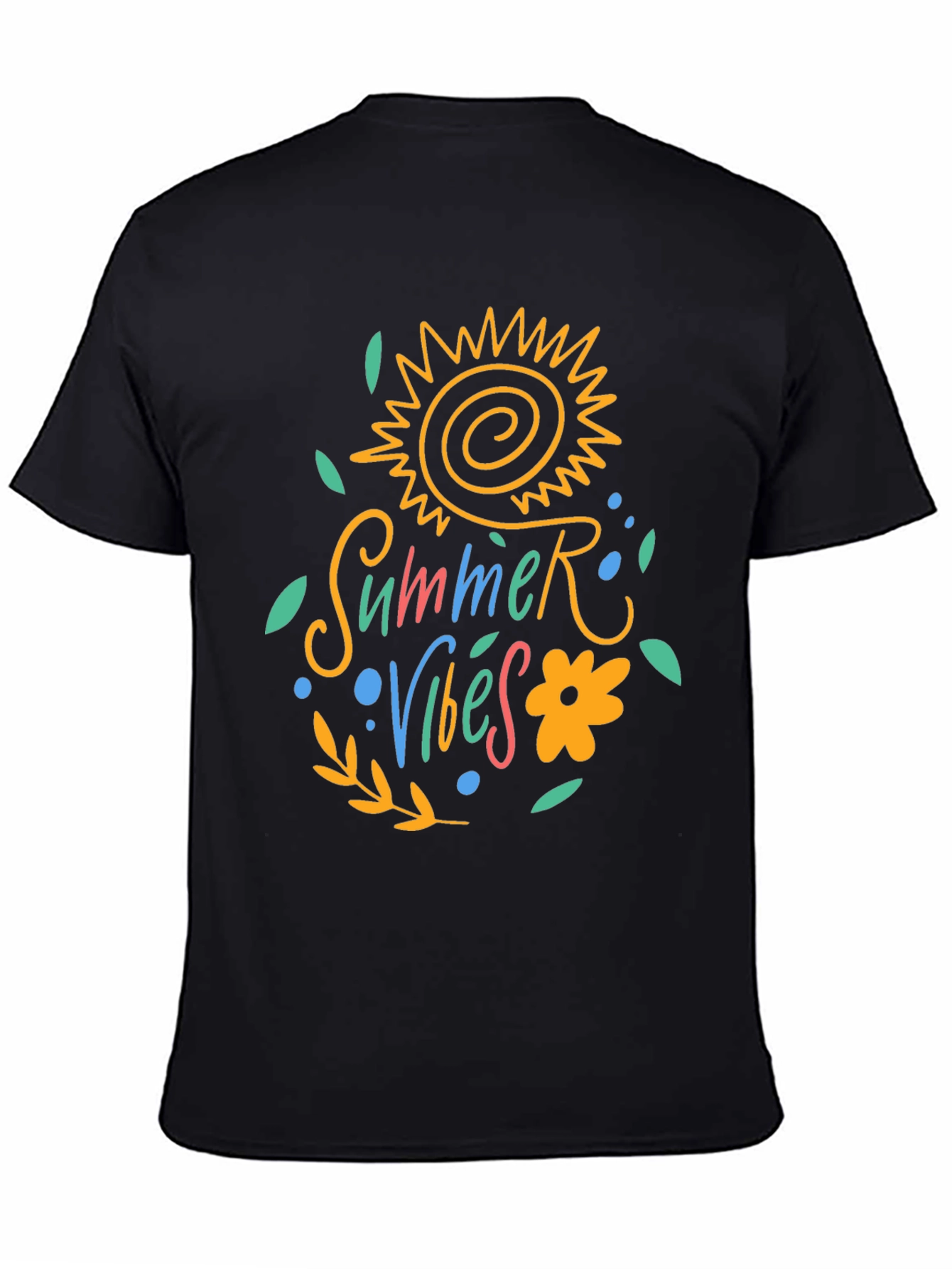 Black Summer Vibes Graphic Tee - Black view 4