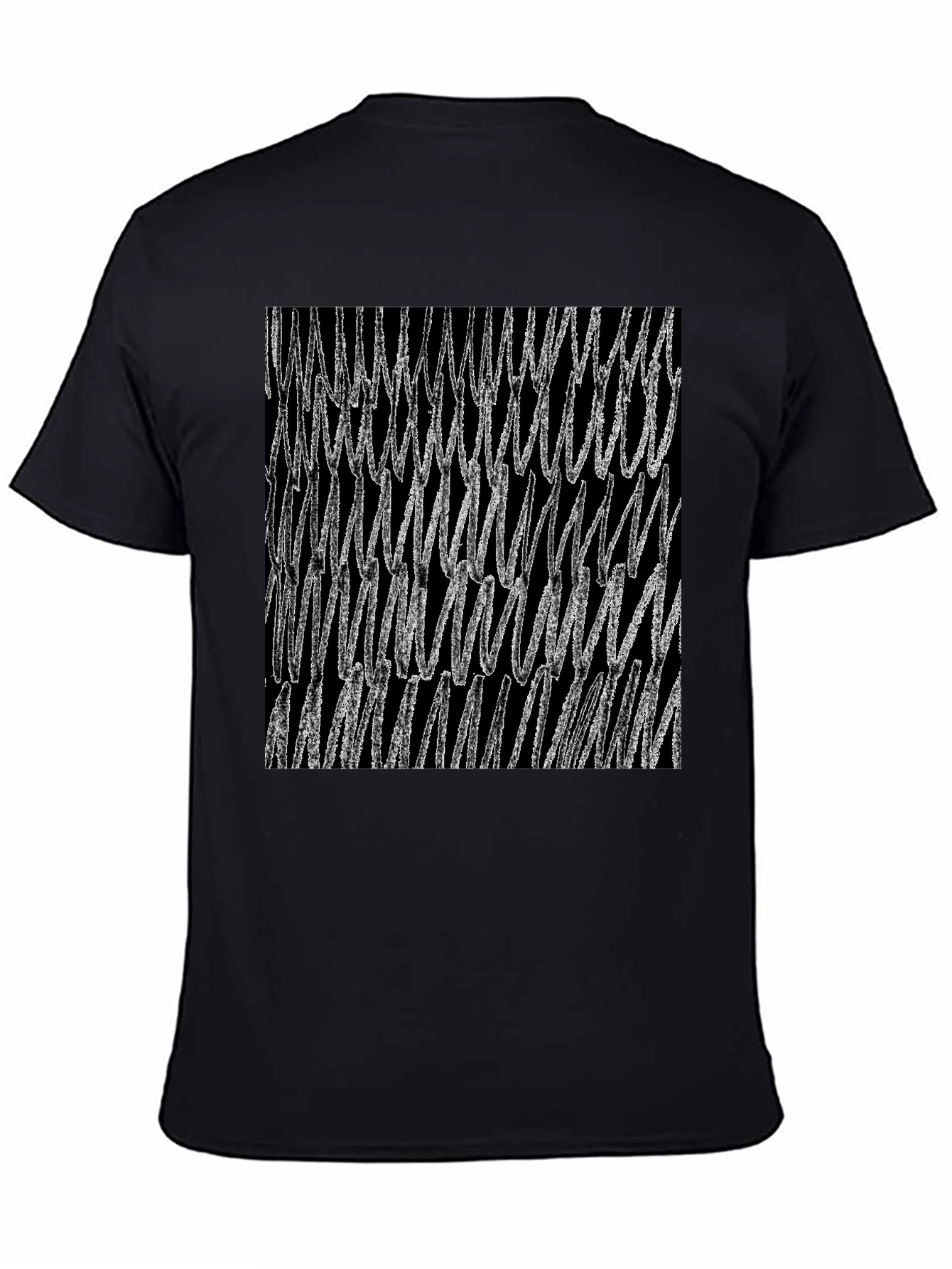 Black Abstract Scribble Graphic Black T-Shirt view 4