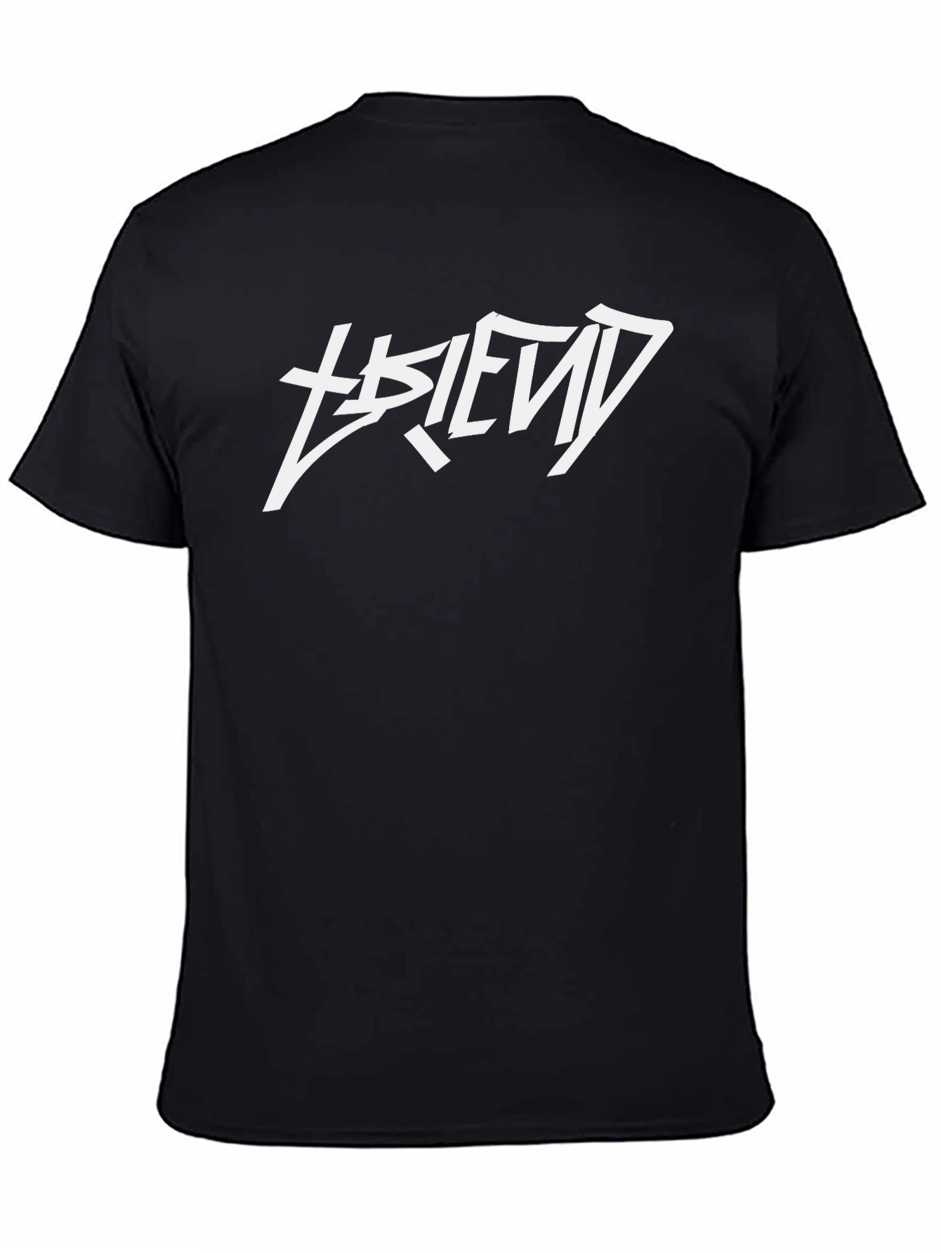 Black Edgy Black Graphic Tee - Friend Design view 4