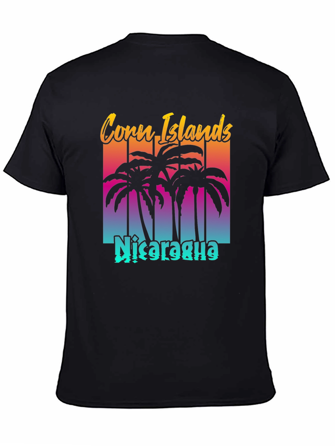 Black Corn Islands Nicaragua Tee - Retro Style Graphic T-Shirt view 4