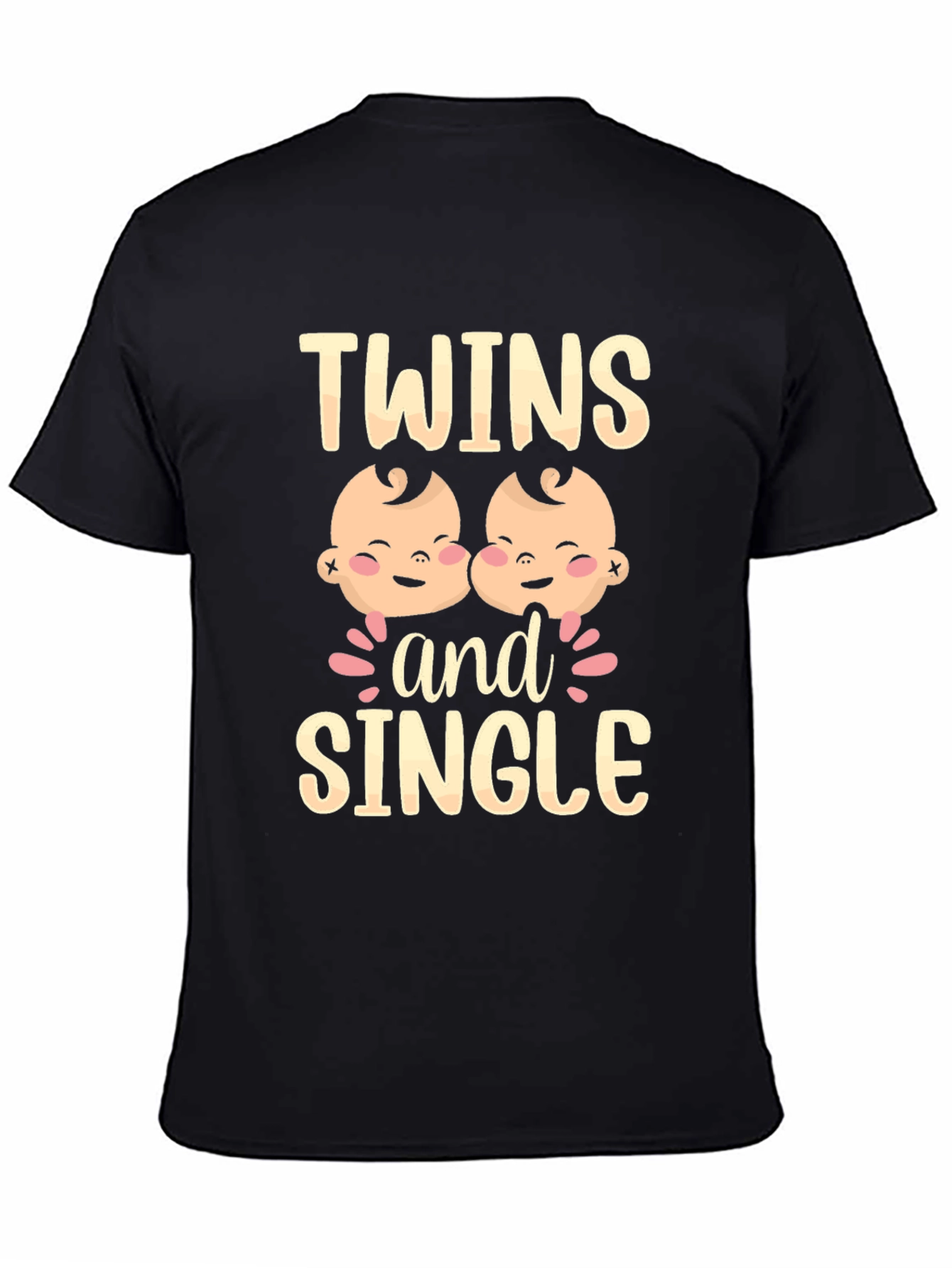 Black Twins and Single Funny Graphic Tee view 4