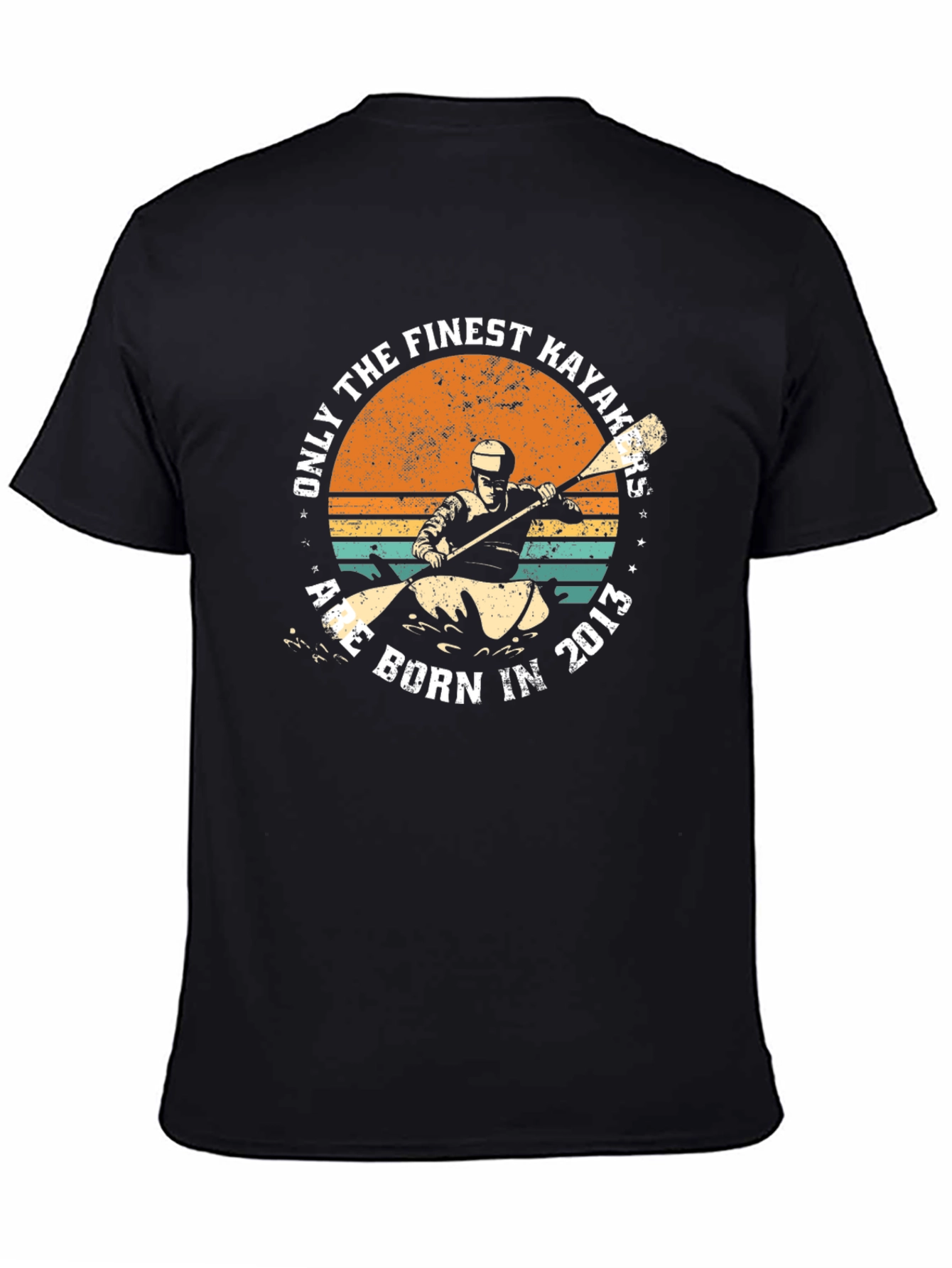 Black Finest Kayakers Born in 2013 Graphic T-Shirt view 4