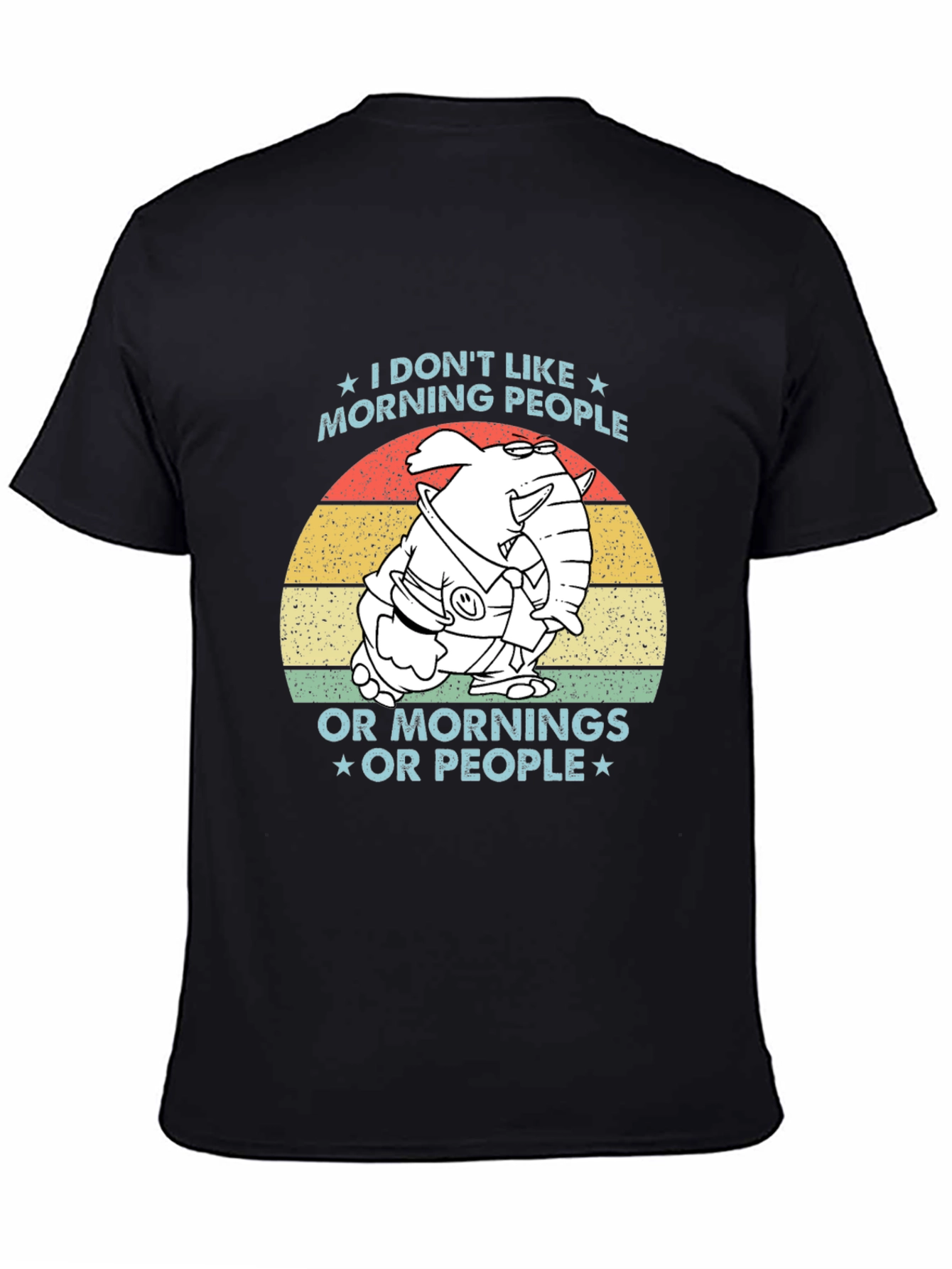 Black Funny "I Don't Like Morning People" Graphic Tee view 4