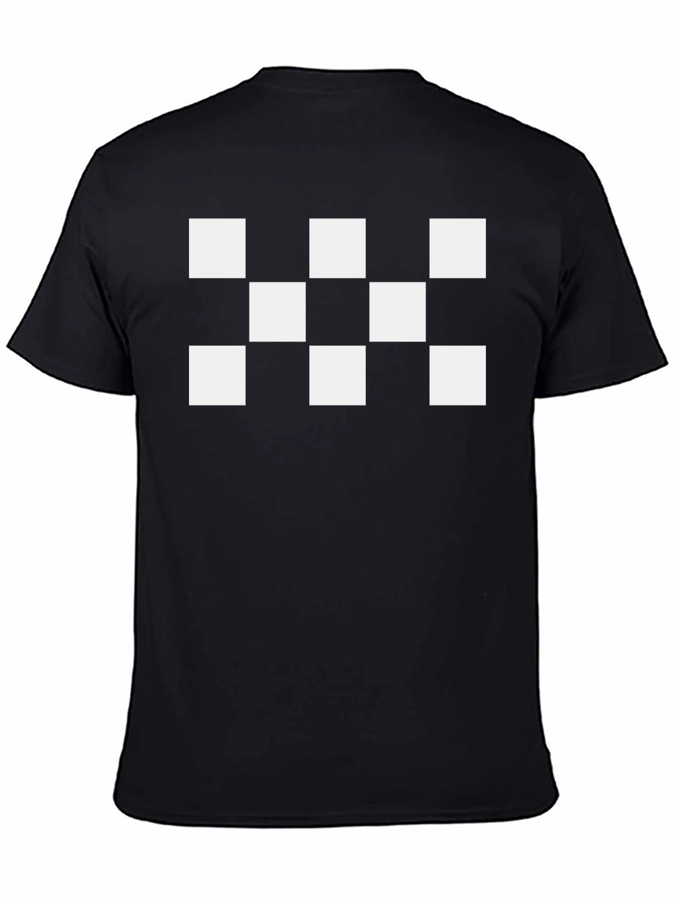 Black Black T-Shirt with White Squares view 4