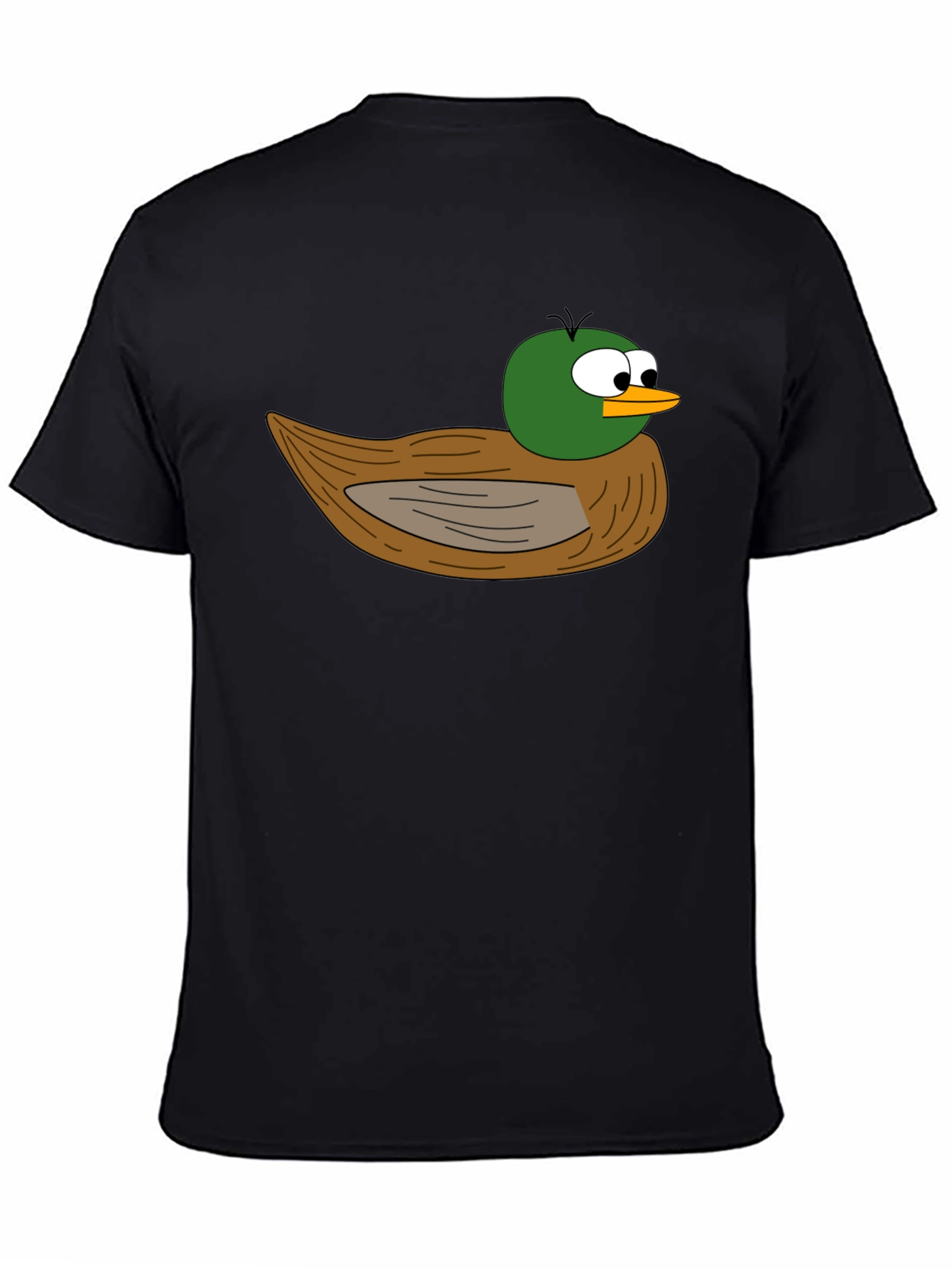 Black Cartoon Duck Graphic Black T-Shirt view 4