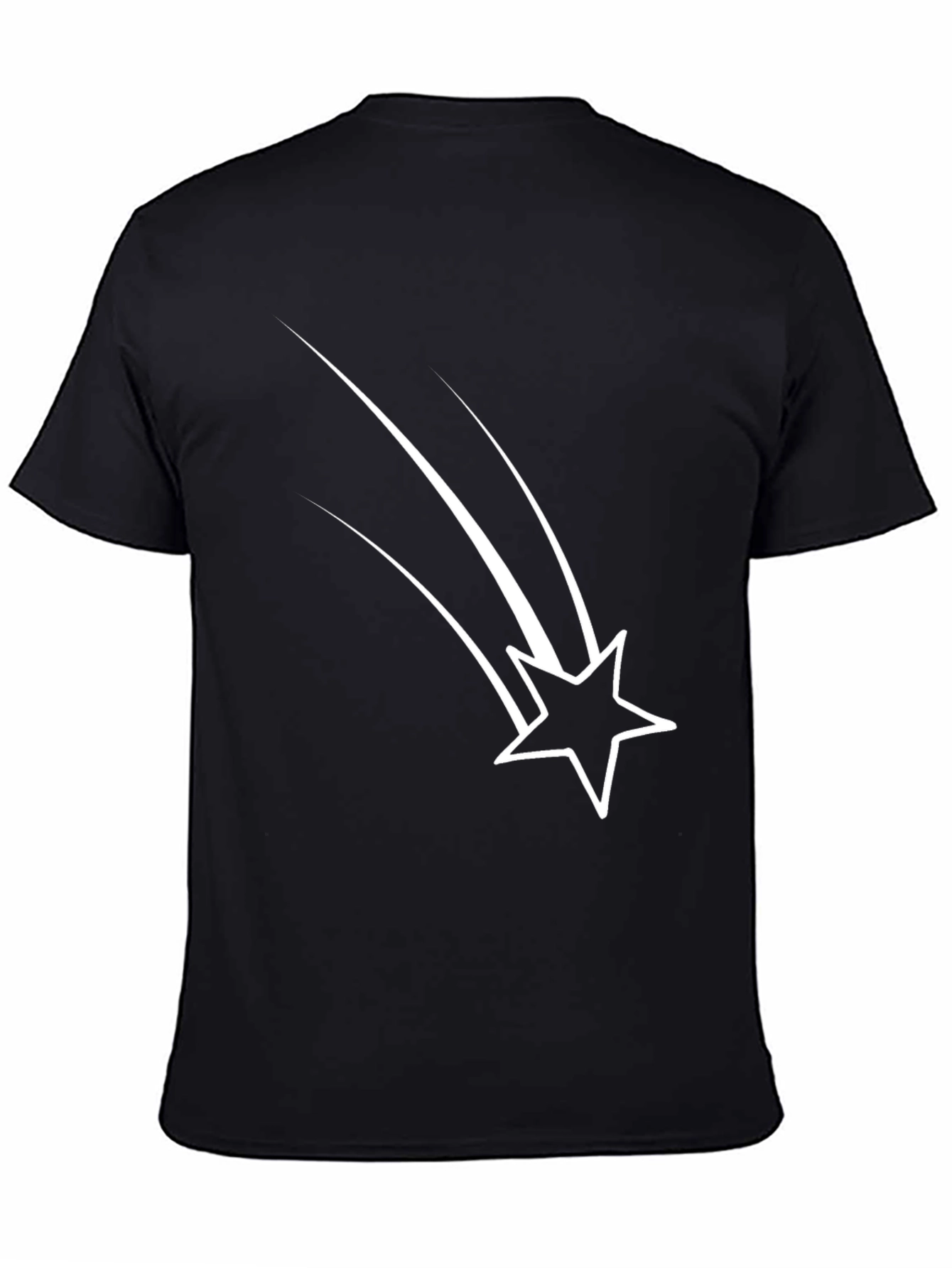 Black Black Tee with Shooting Star Design view 4
