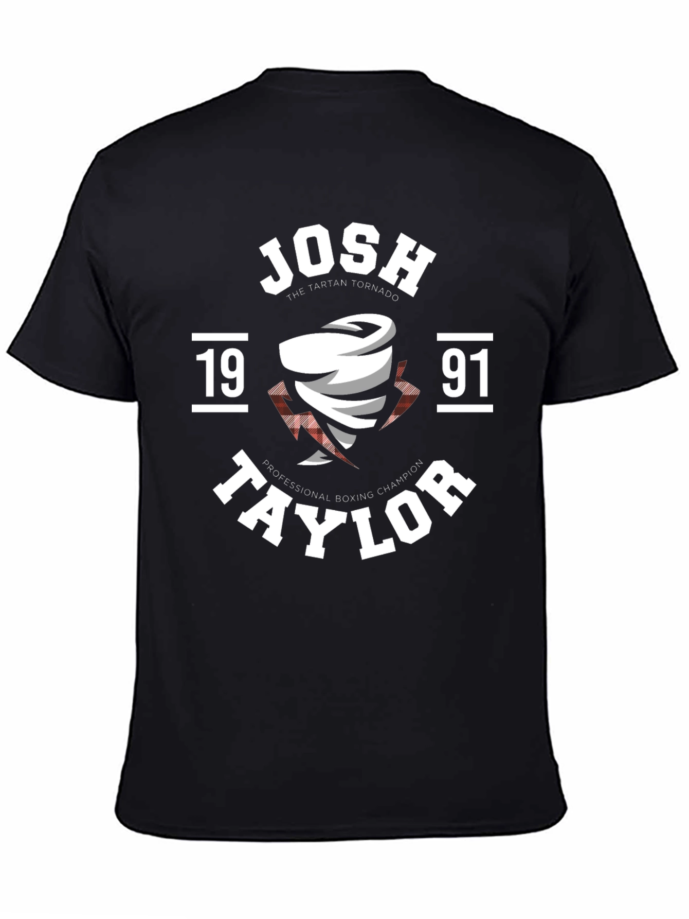 Black Josh Taylor Tartan Tornado T-Shirt view 4