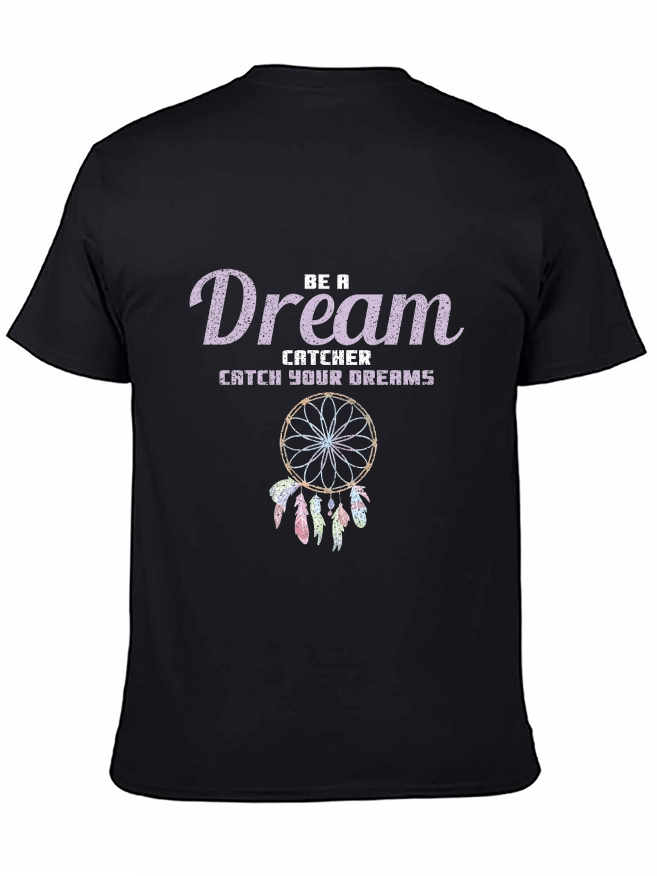 Black Dream Catcher Graphic Tee - Unisex Soft Black T-Shirt view 4