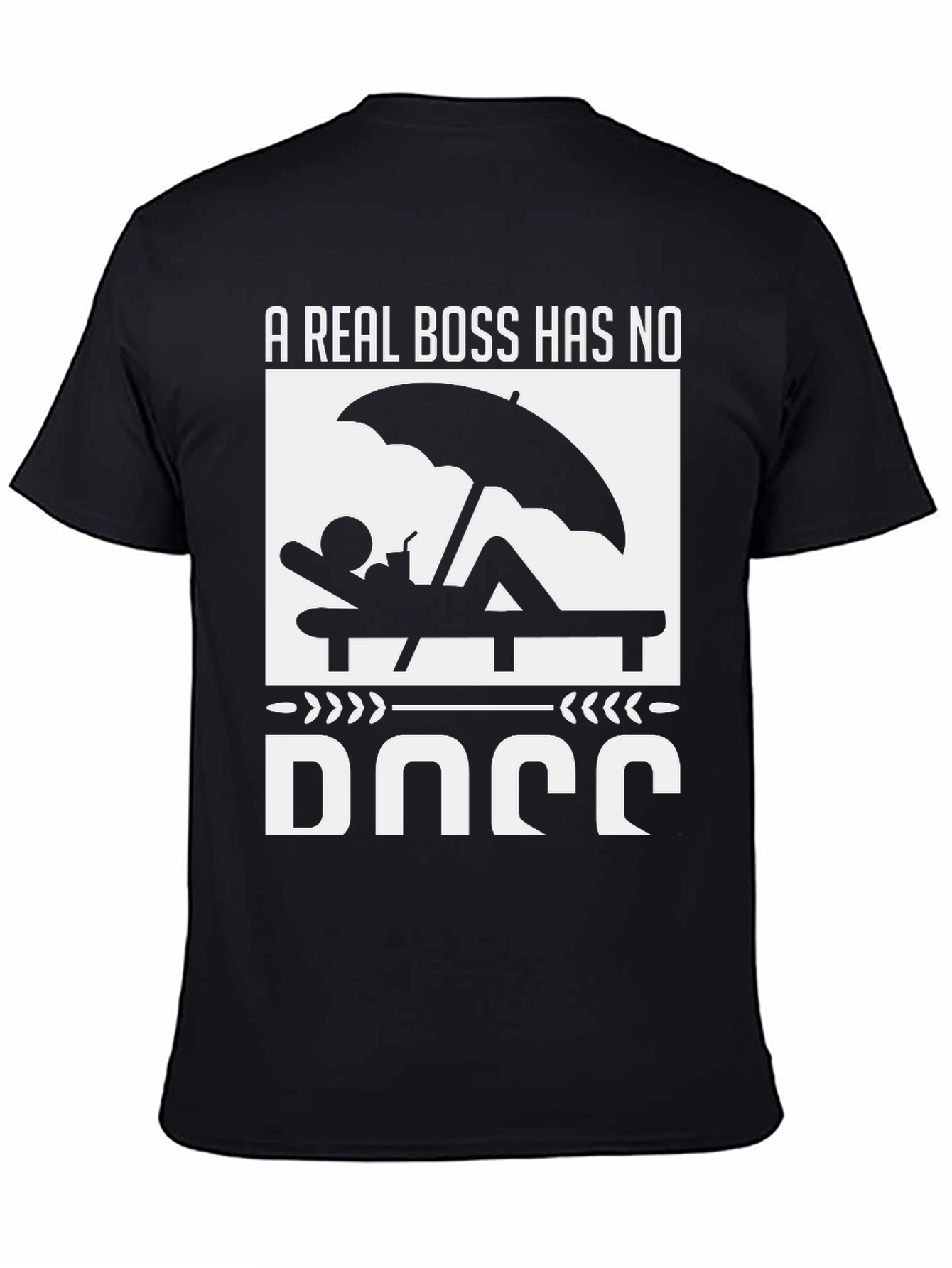 Black A Real Boss Graphic T-Shirt - Vacation Mode view 4