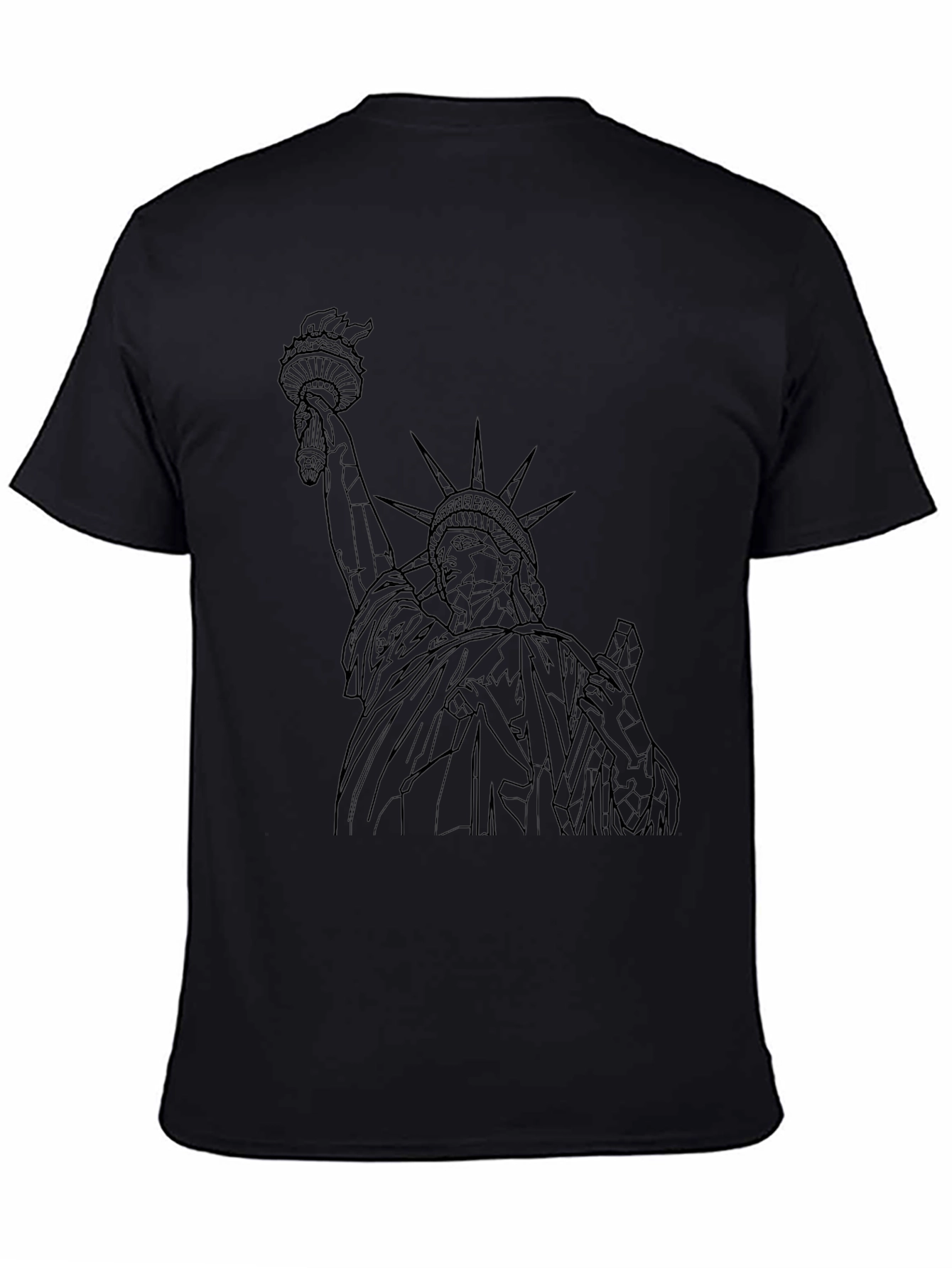 Black Statue of Liberty Graphic Tee - Black view 4