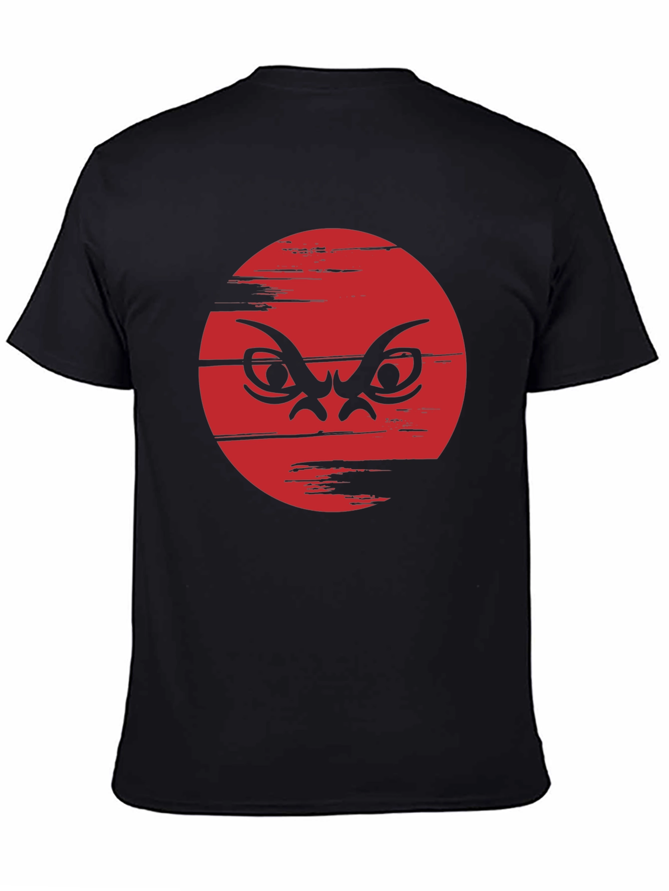 Black Red Angry Face Graphic Black Tee view 4