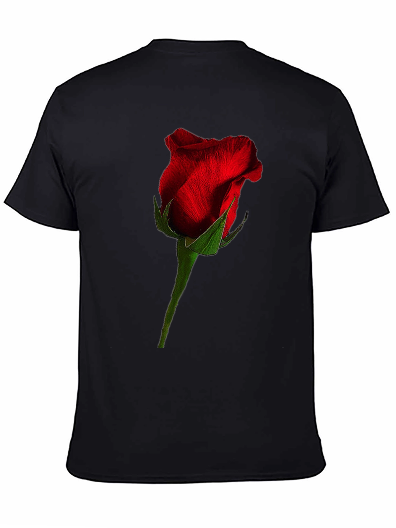 Black Rose Graphic Black T-Shirt - Floral Casual Tee view 4