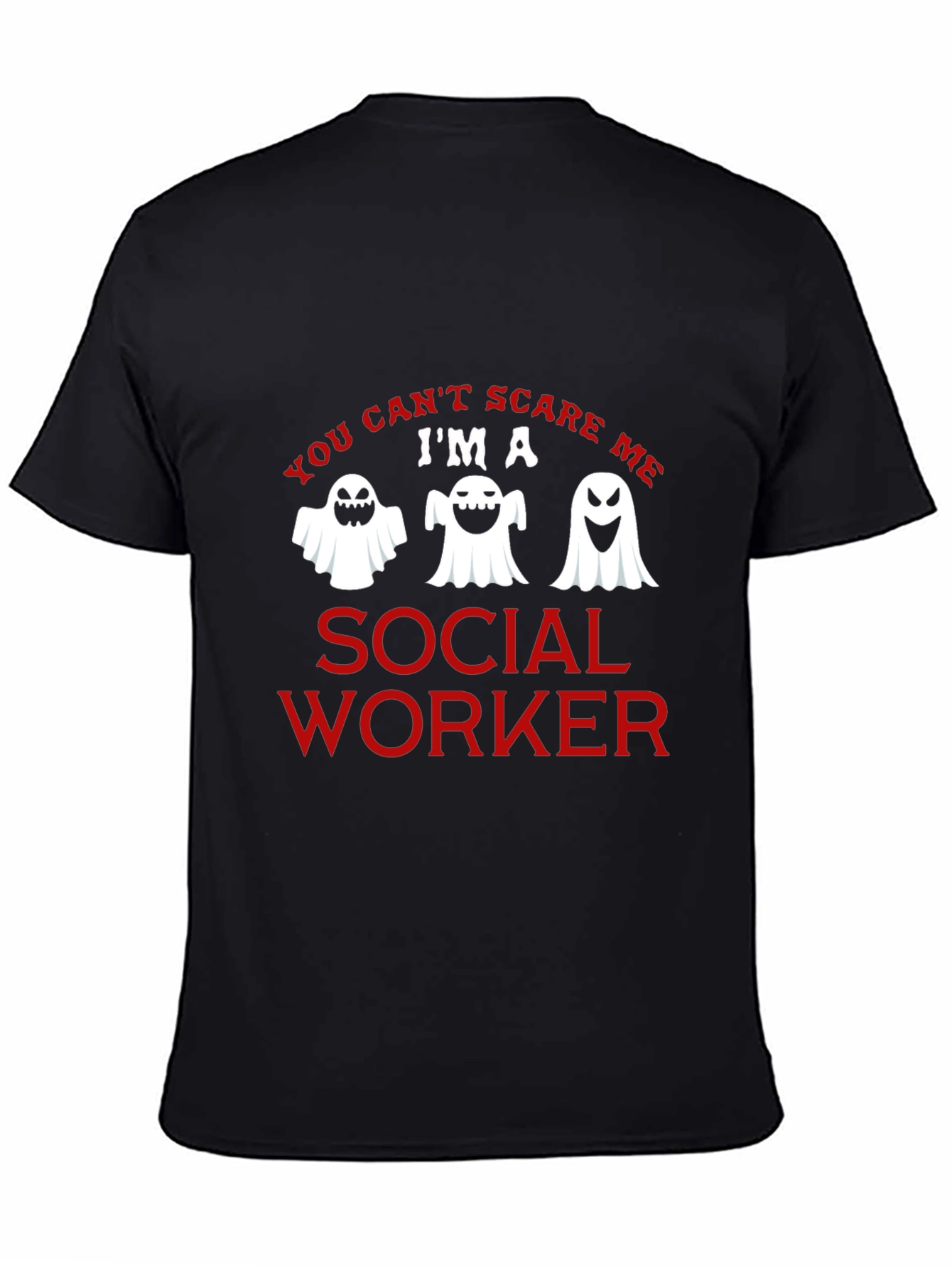 Black Social Worker Halloween Ghost Graphic T-Shirt view 4