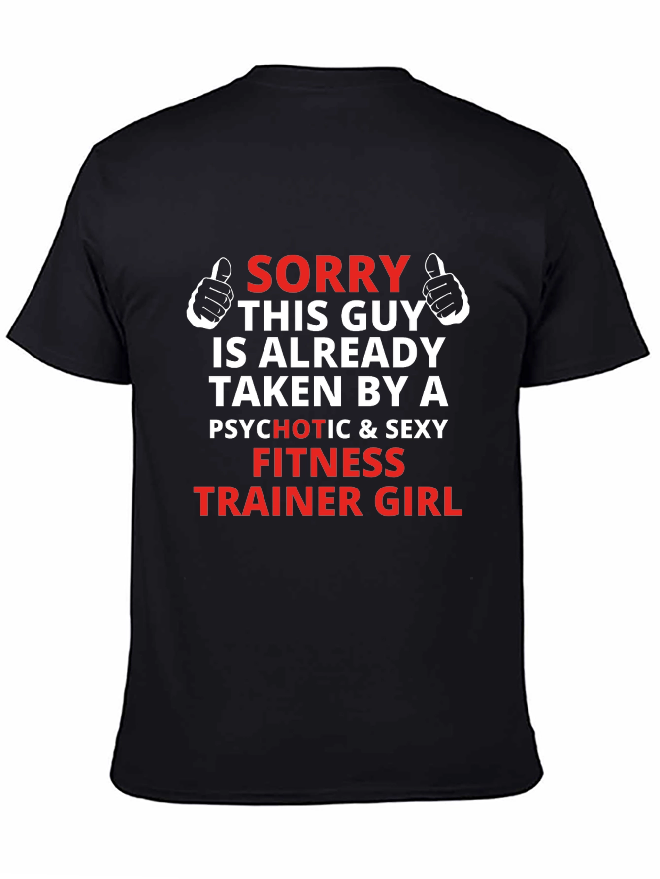 Black Funny "Taken By" Fitness Trainer T-Shirt view 4