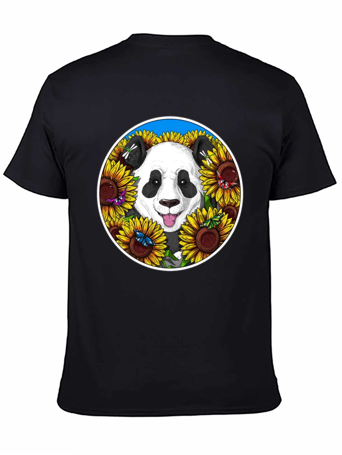 Black Panda Sunflower Graphic Tee view 4