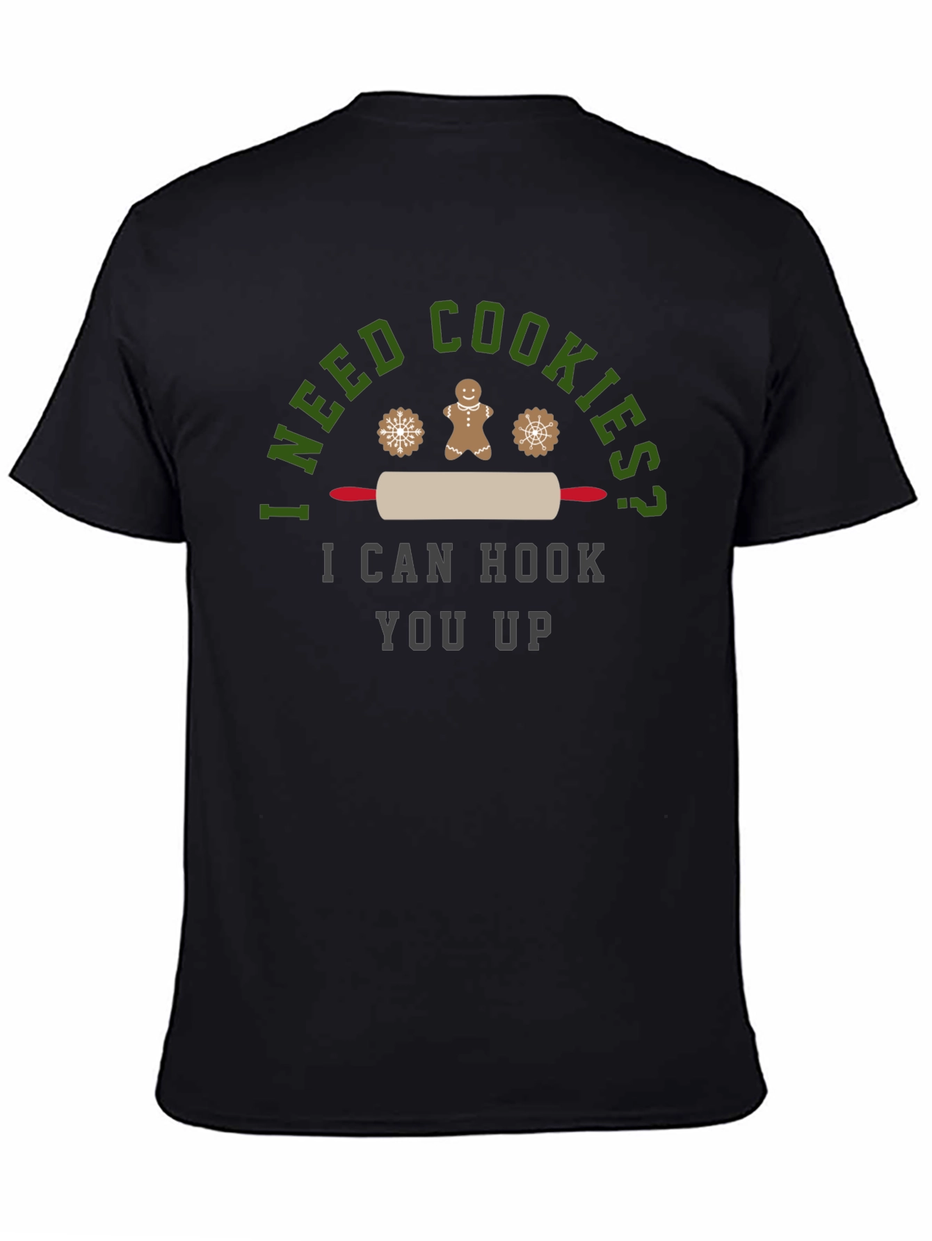Black I Need Cookies? Graphic Tee view 4