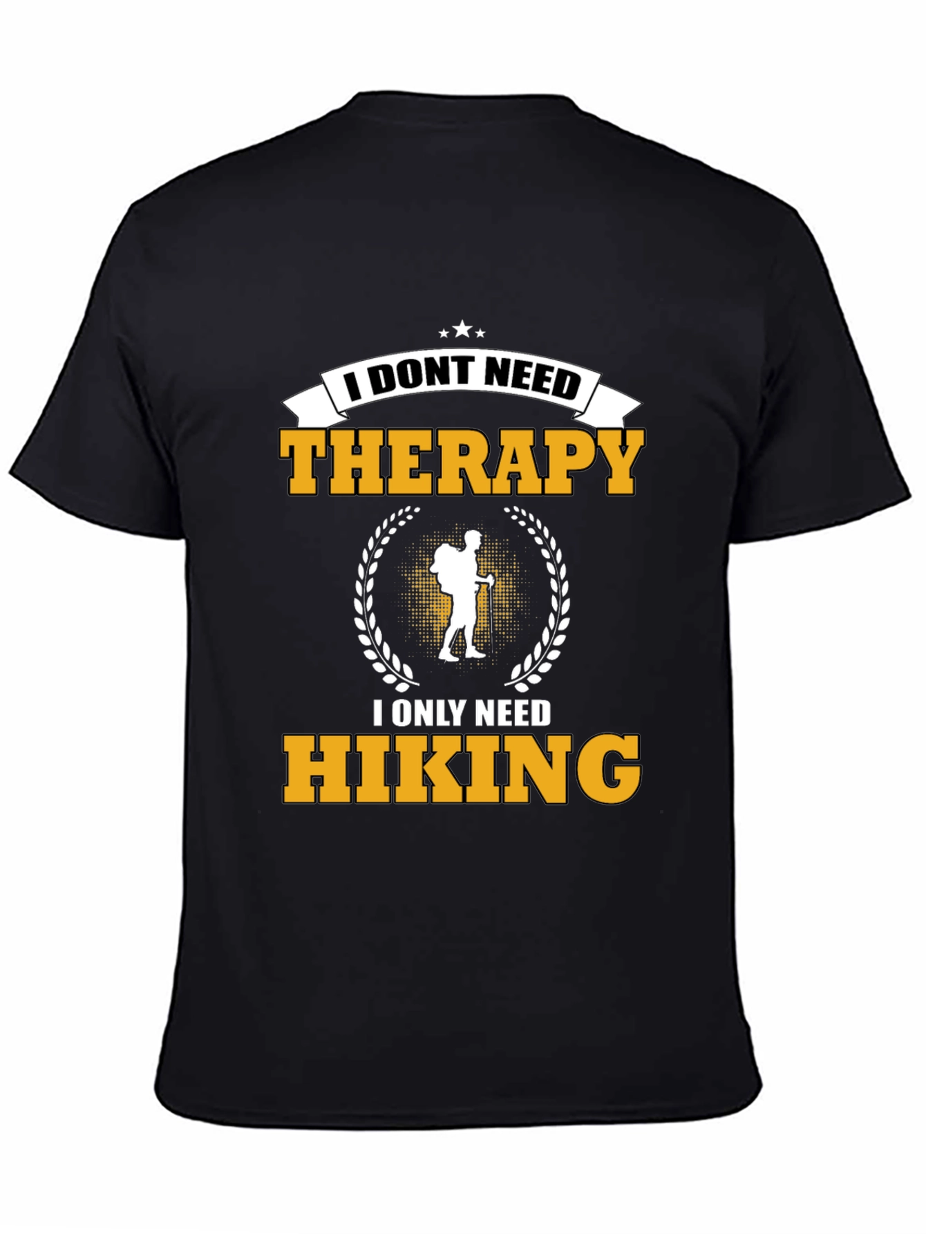 Black Hiking Therapy T-Shirt view 4