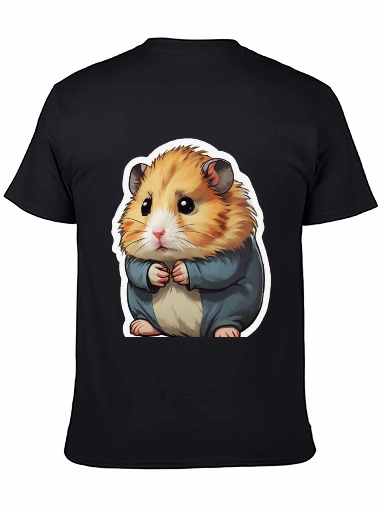 Black Cute Hamster Graphic Tee - Soft & Stylish view 4