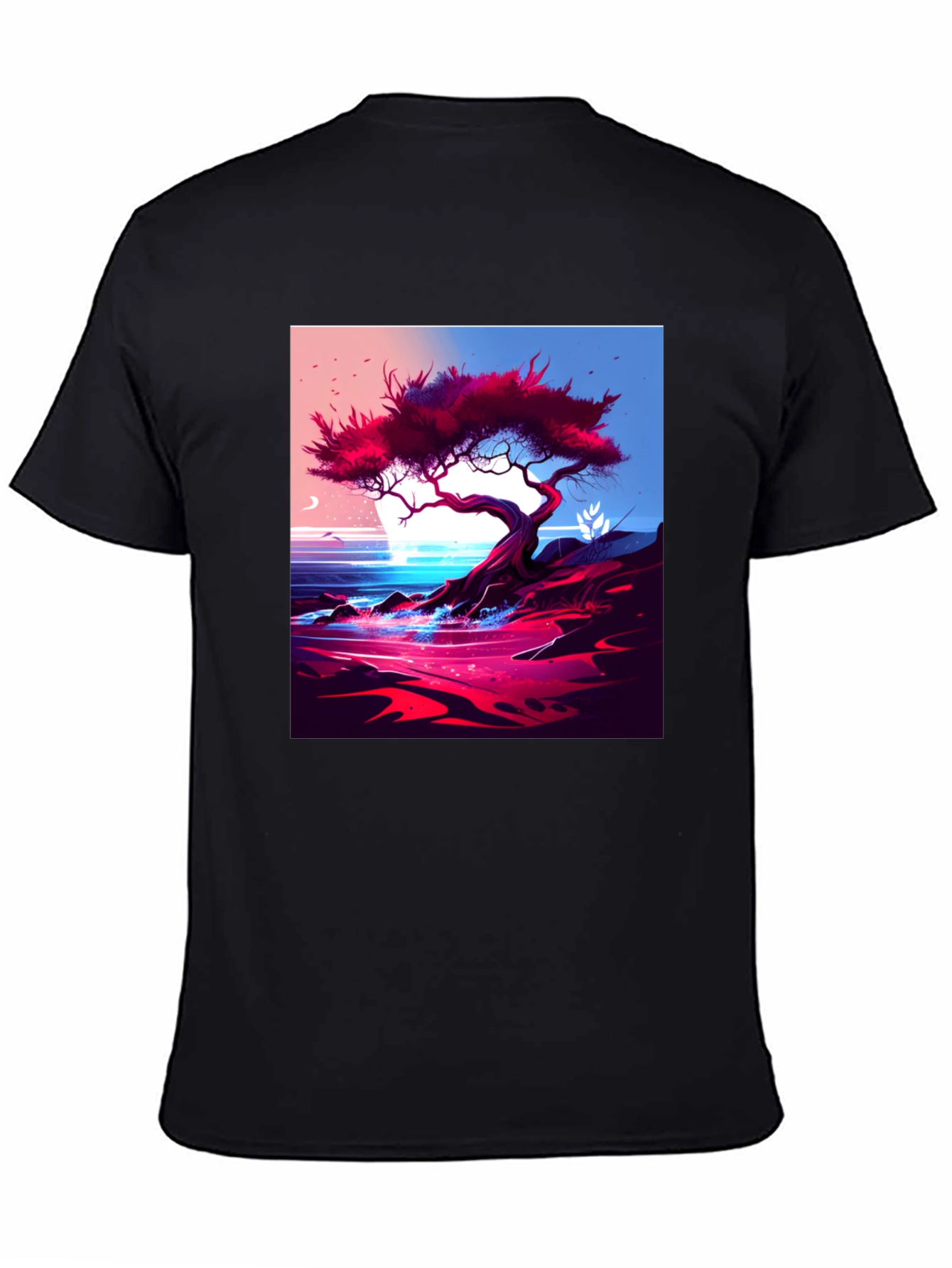 Black Tree on the Shoreline Graphic Tee view 4