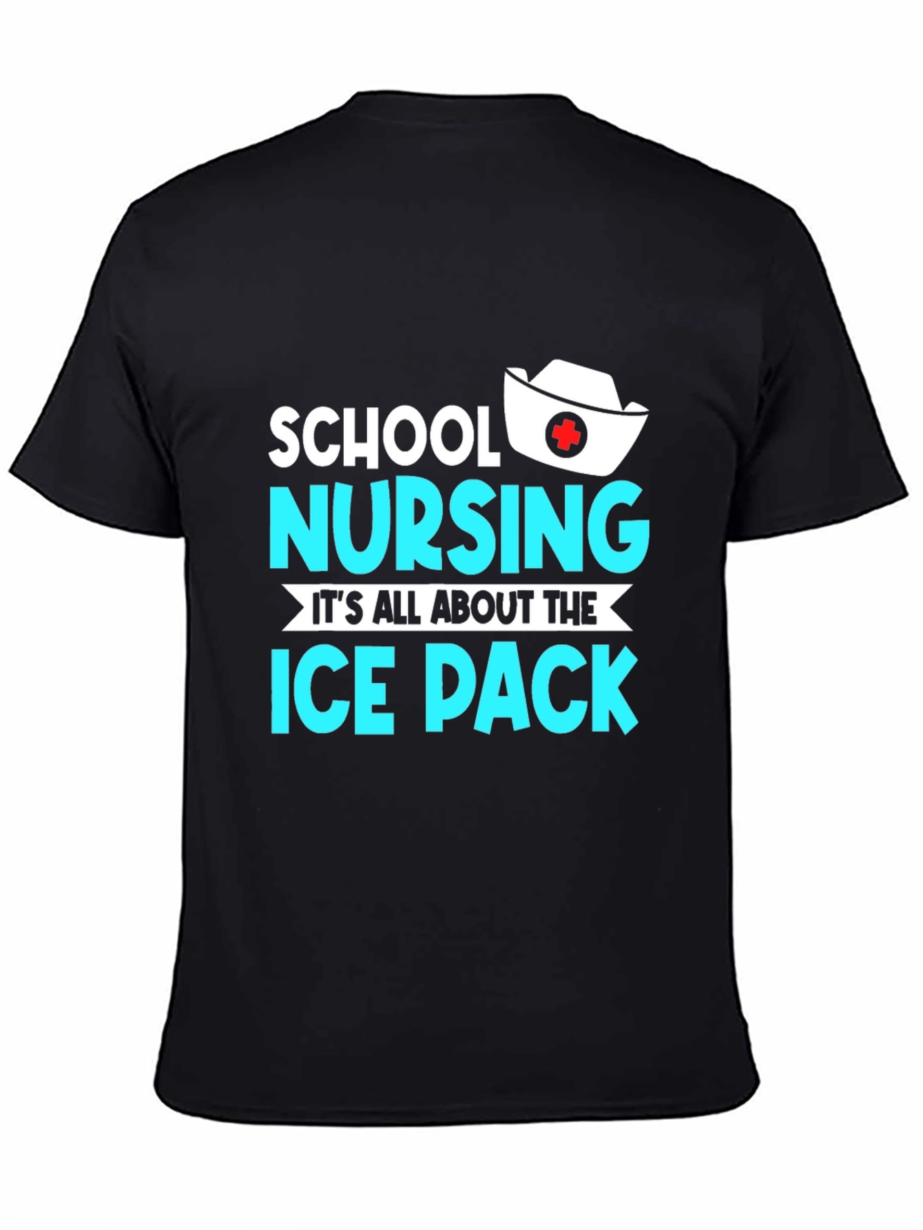 Black School Nursing Ice Pack T-Shirt view 4