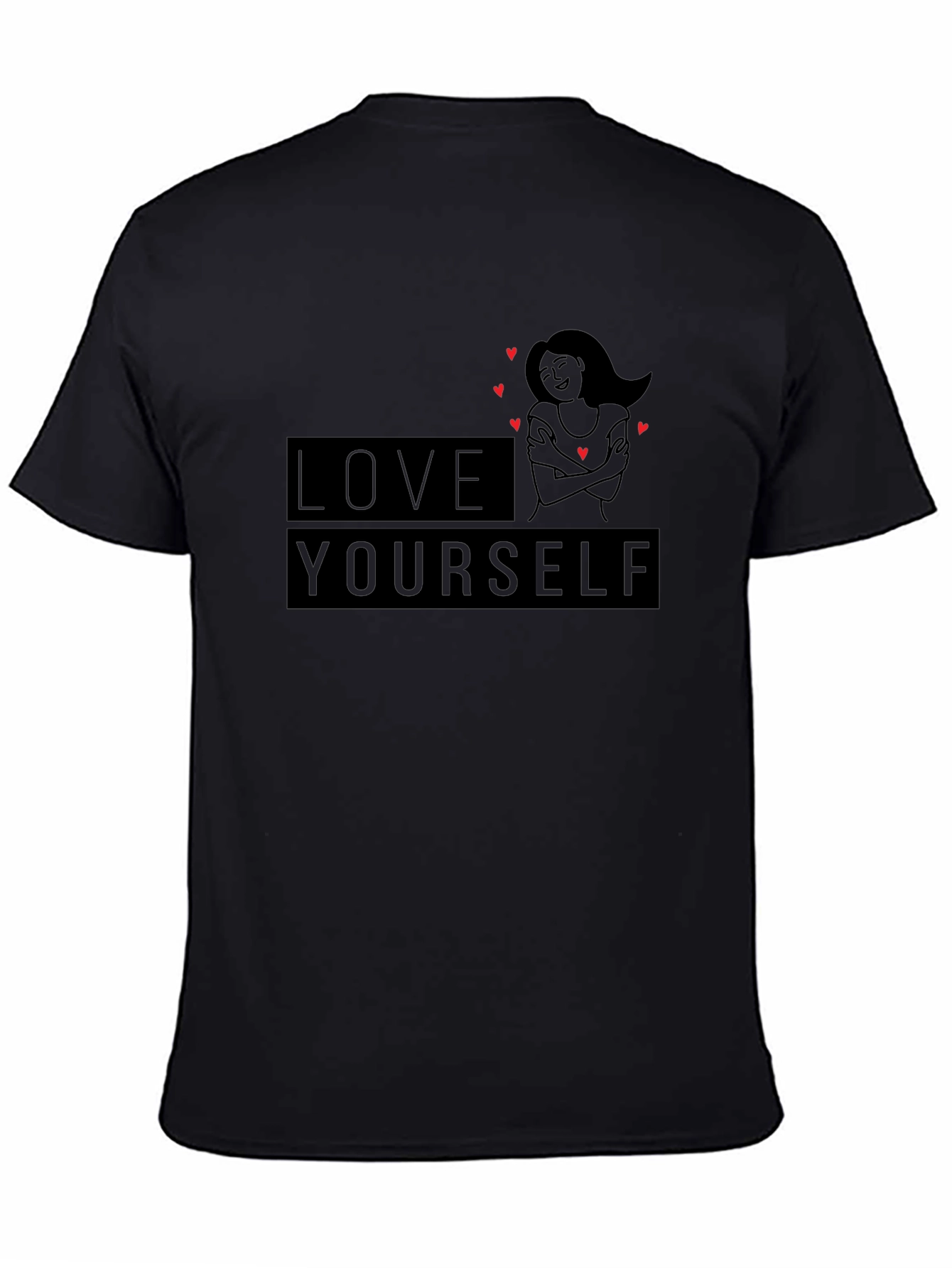 Black Love Yourself Graphic Tee - Black view 4