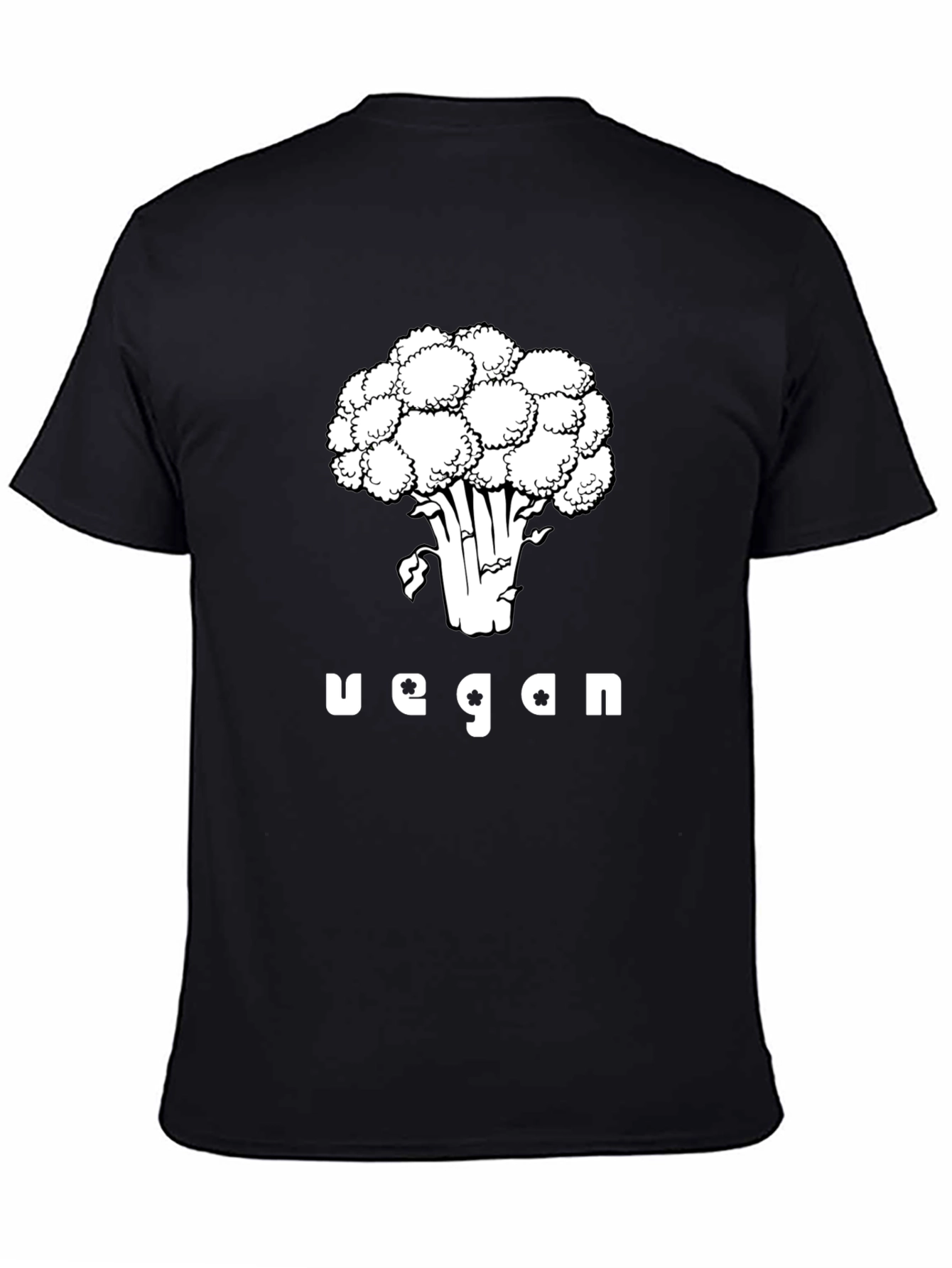 Black Vegan Broccoli Graphic Tee - Black view 4