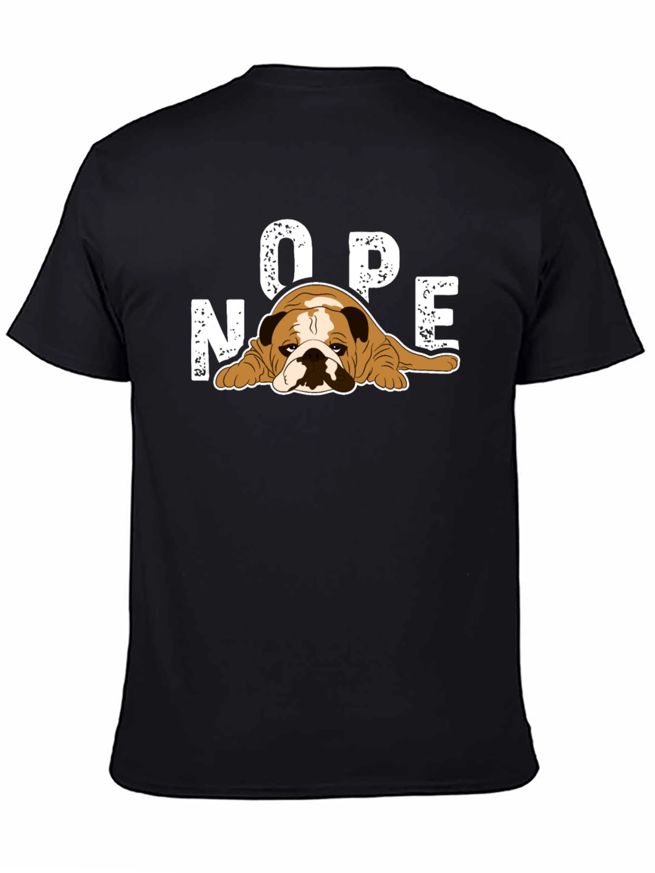 Black Nope Bulldog Graphic T-Shirt view 4