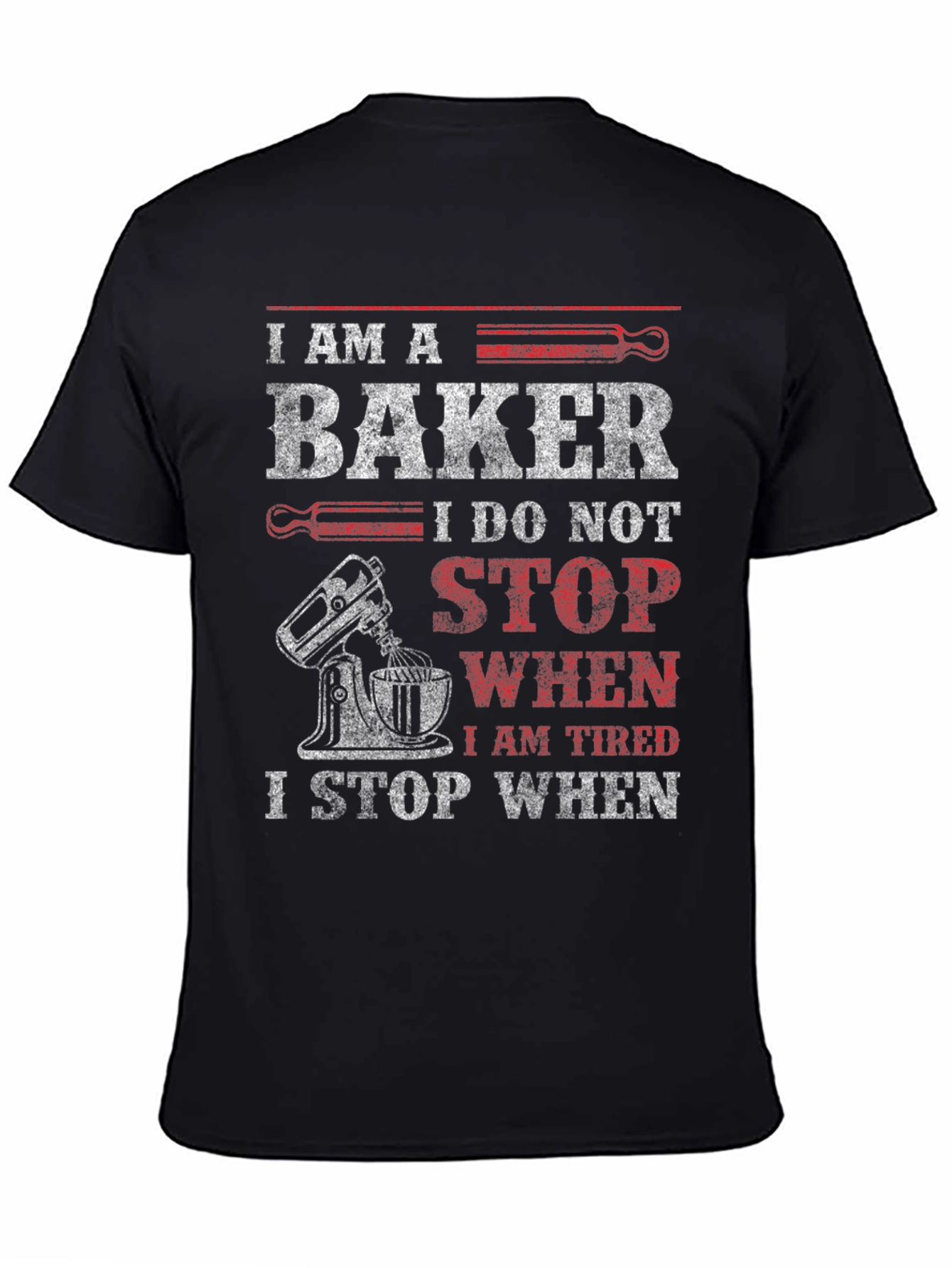 Black I Am A Baker Graphic T-Shirt view 4