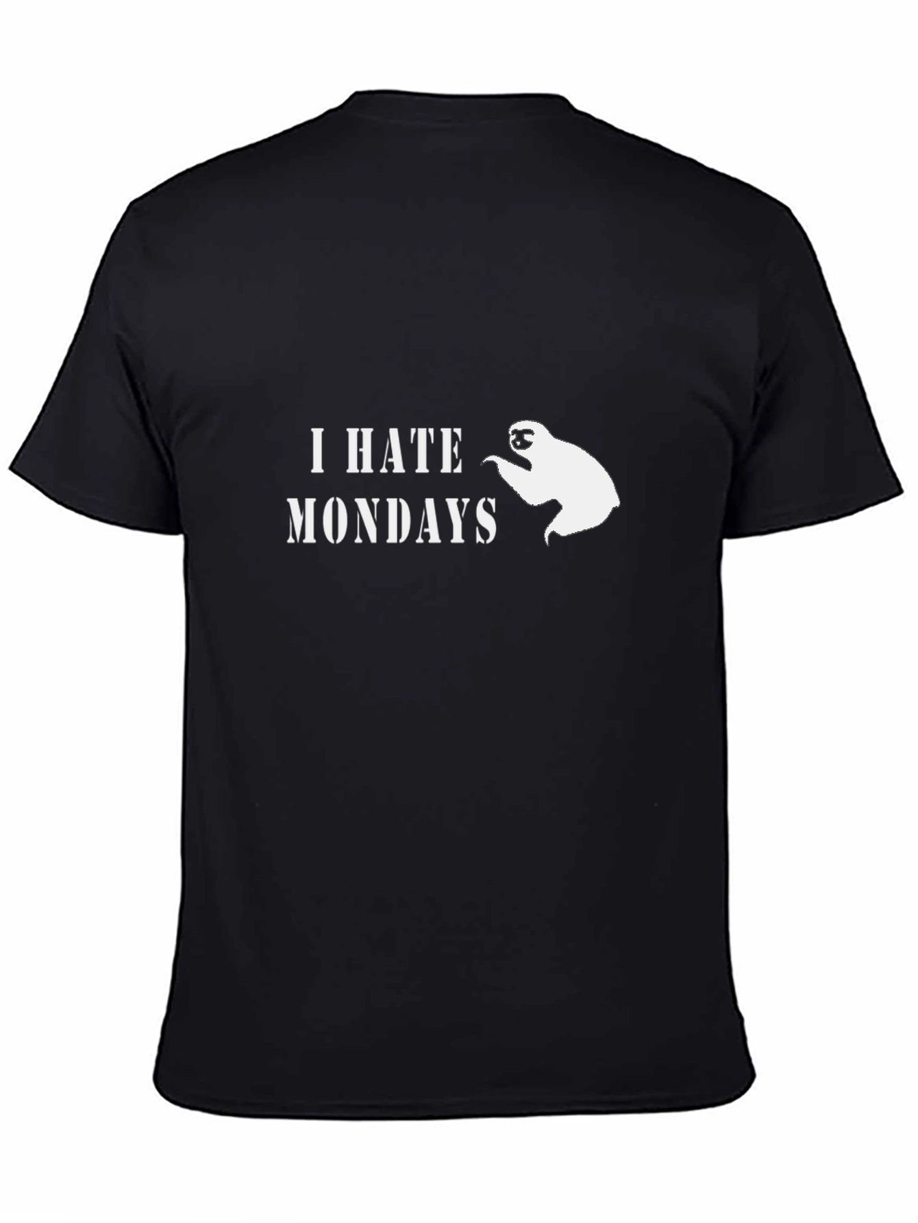 Black I Hate Mondays Sloth Graphic T-Shirt - Black view 4