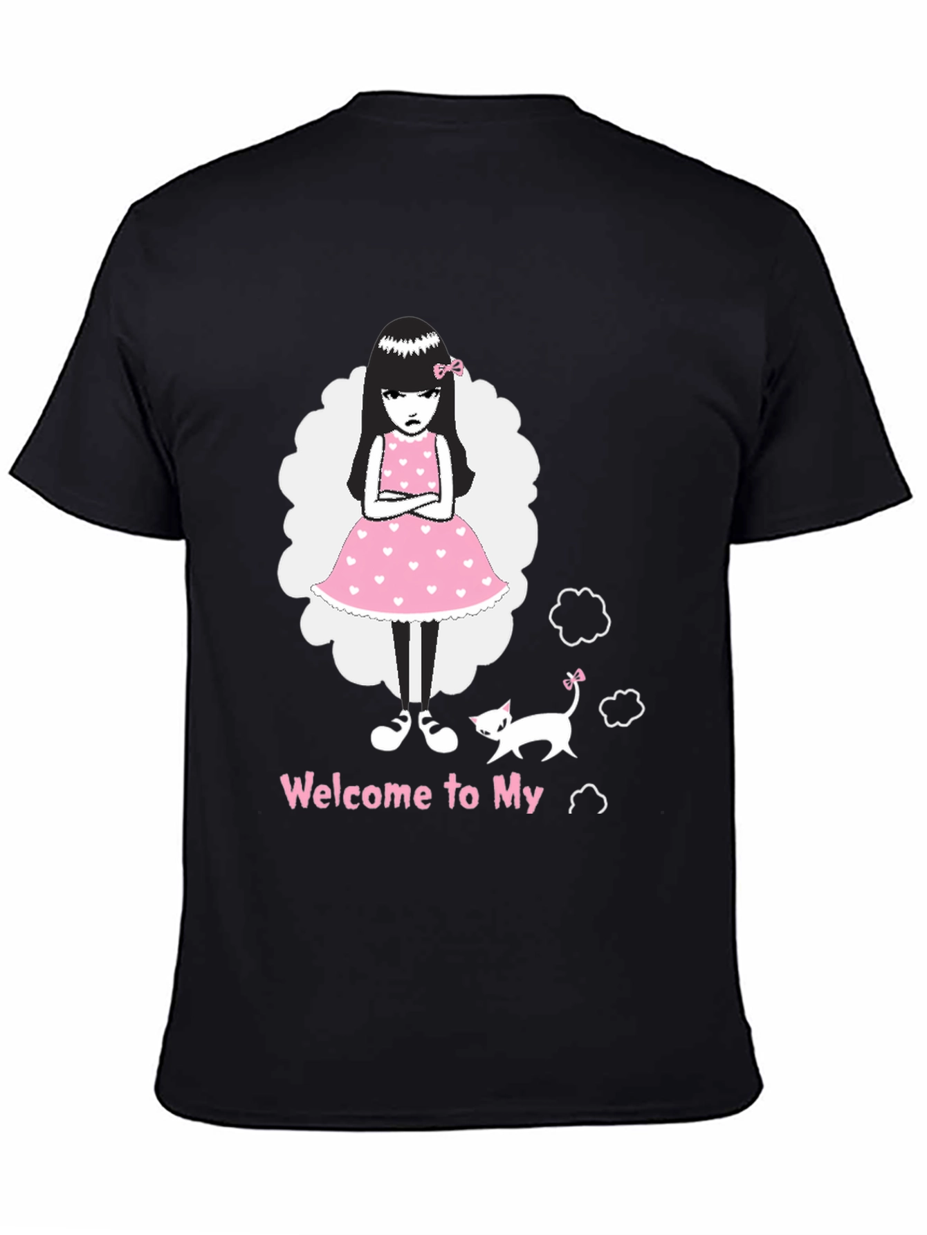 Black Grumpy Girl Black T-Shirt view 4