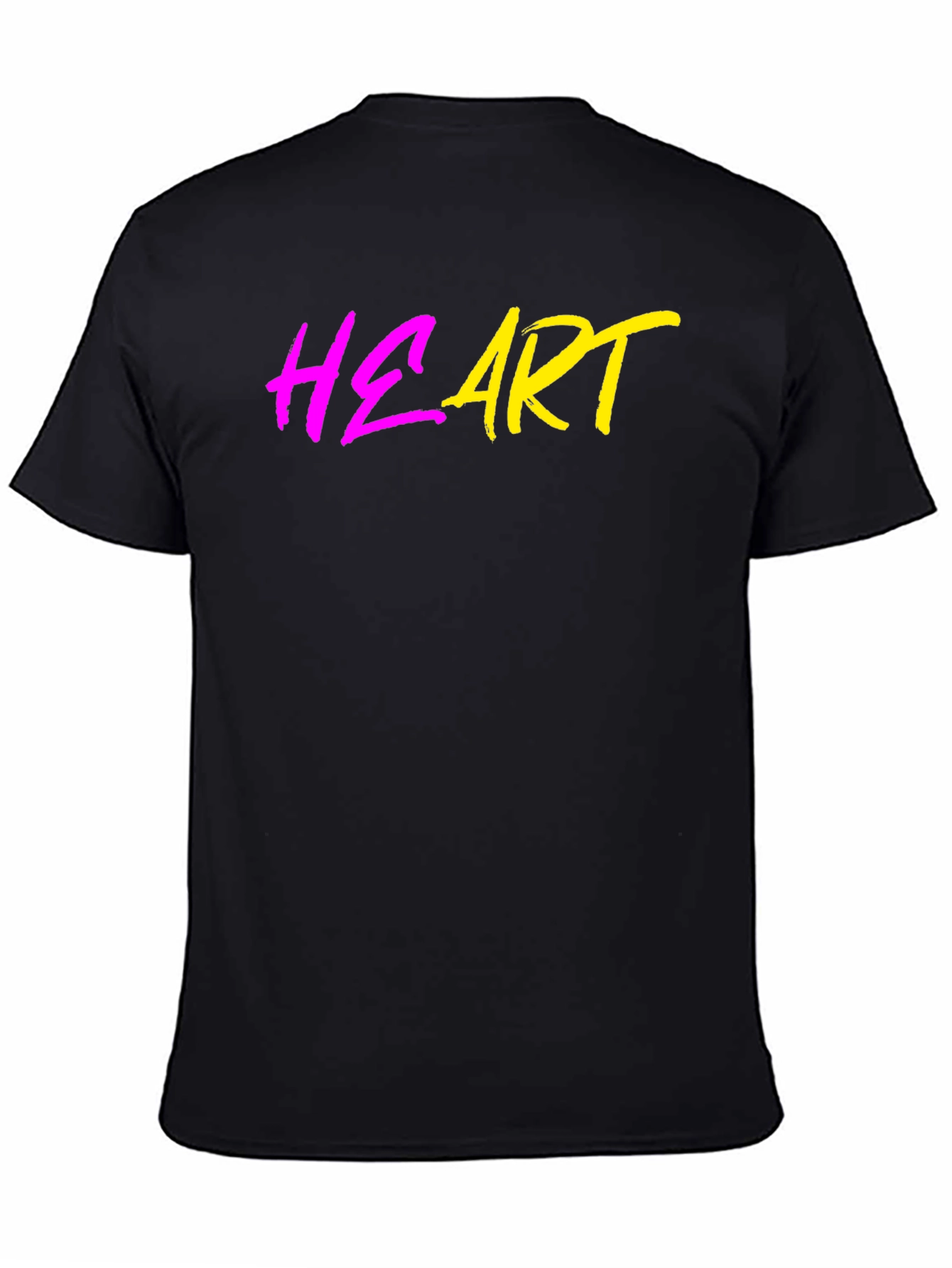 Black Heart Graphic Black Tee - Trendy Casual Wear view 4