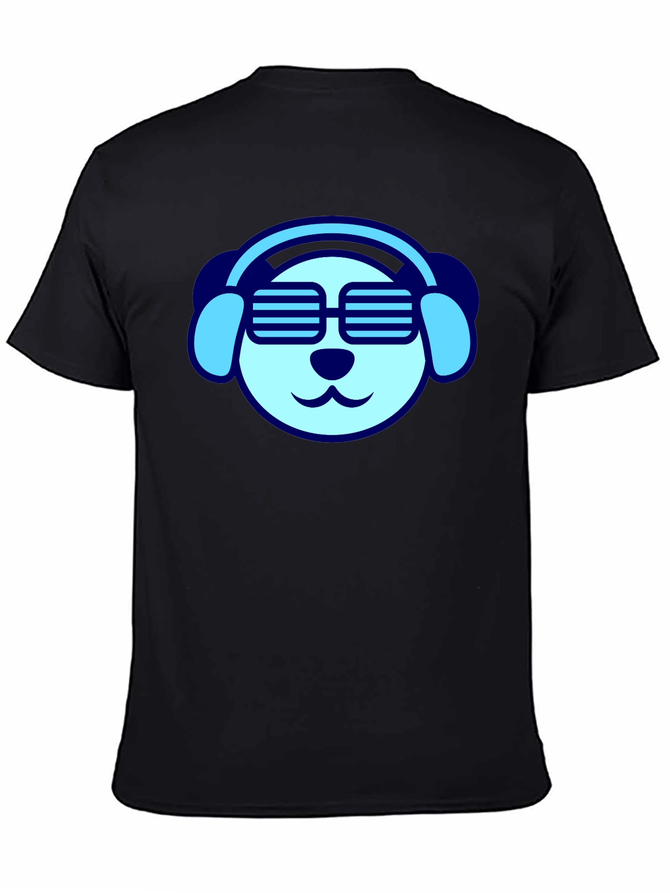 Black Cool Dog Tee - Headphones & Shades view 4
