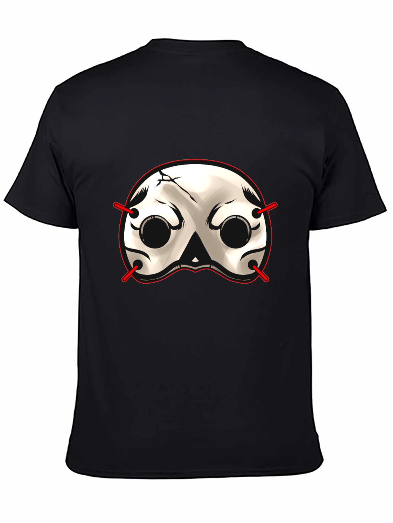 Black Skull Mask Graphic T-Shirt - Black view 4