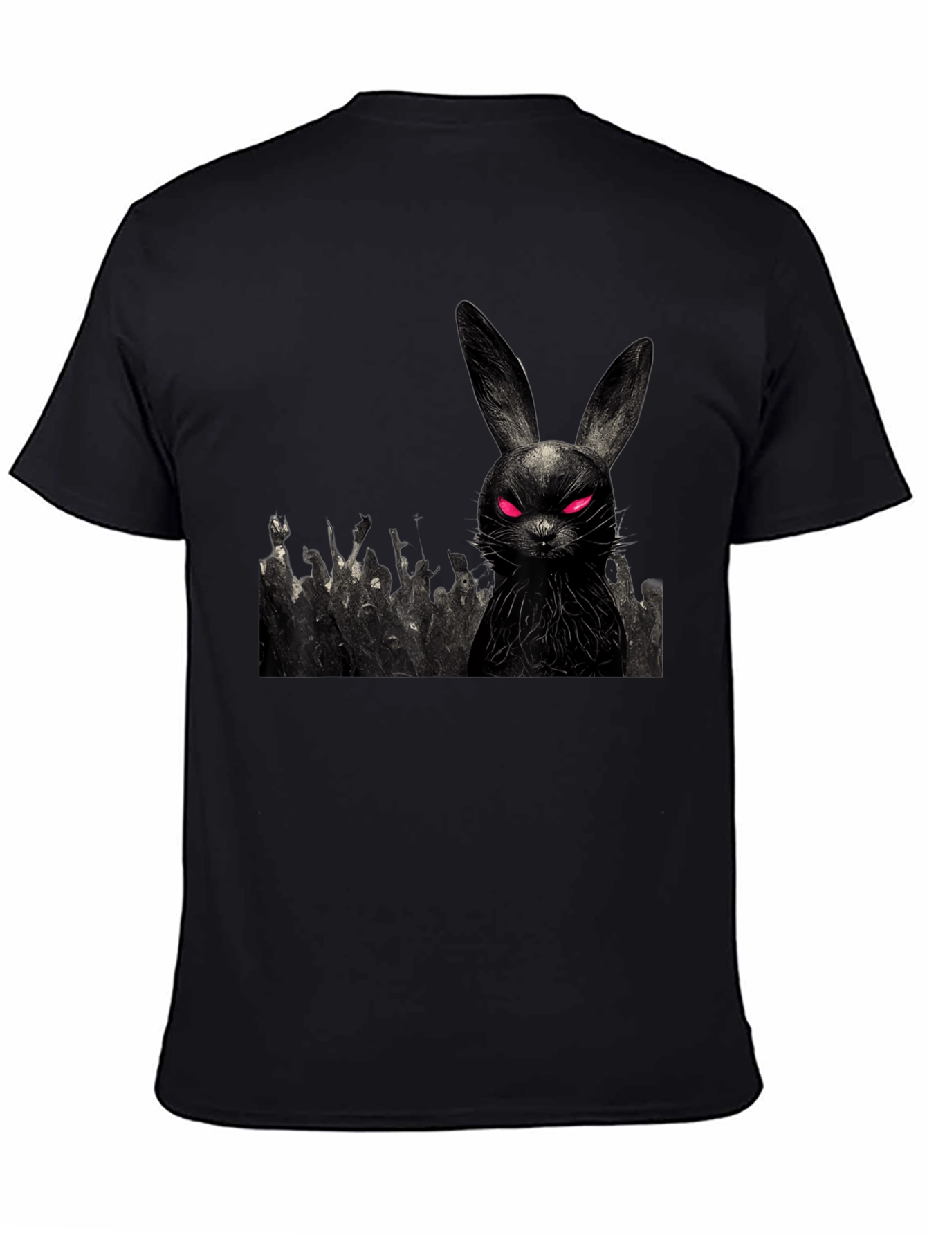 Black Creepy Bunny Graphic Tee view 4