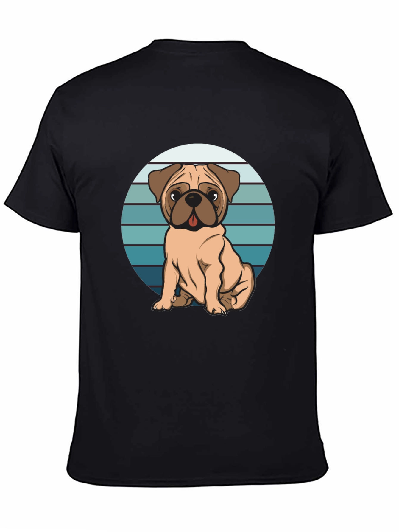 Black Pug Graphic Tee - Relaxed Fit Black T-Shirt view 4