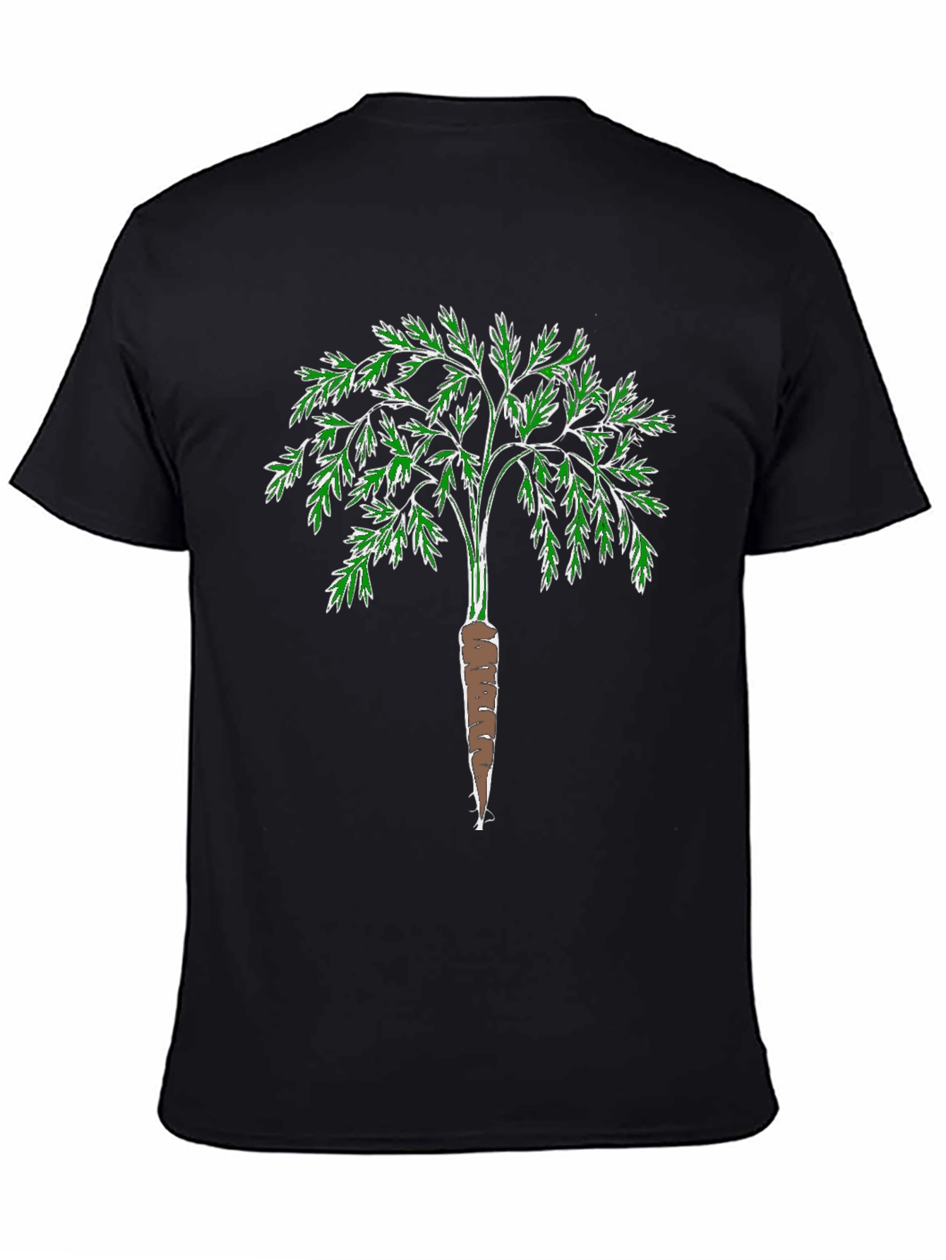 Black Carrot Tree Graphic T-Shirt - Black Cotton Blend view 4