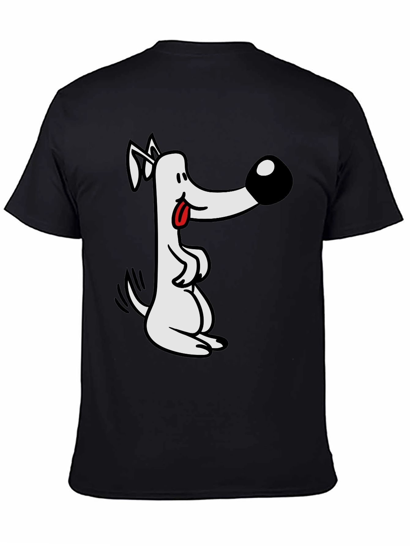 Black Cartoon Dog Graphic Tee - Black view 4