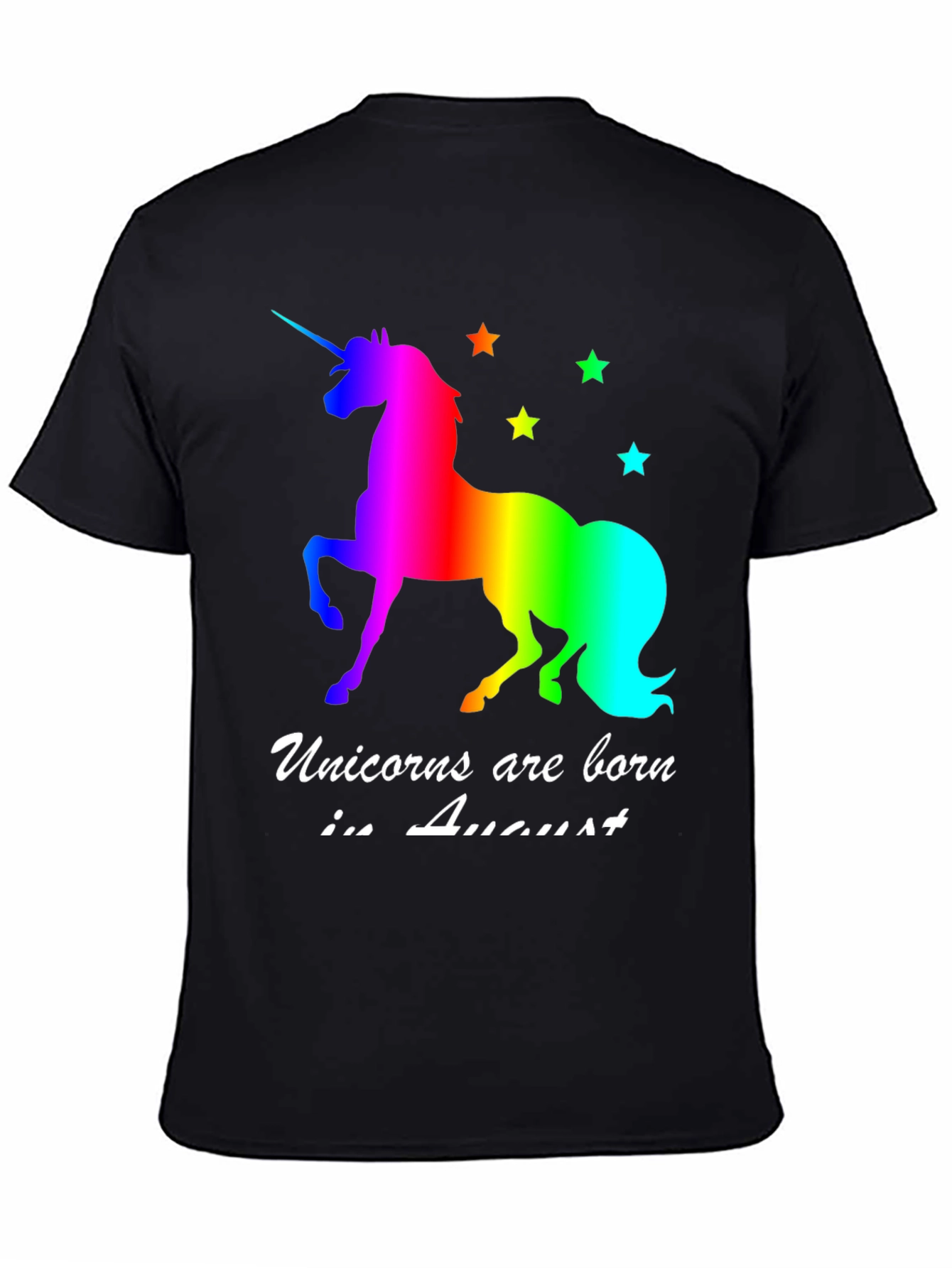 Black Unicorns Are Born In August T-Shirt view 4