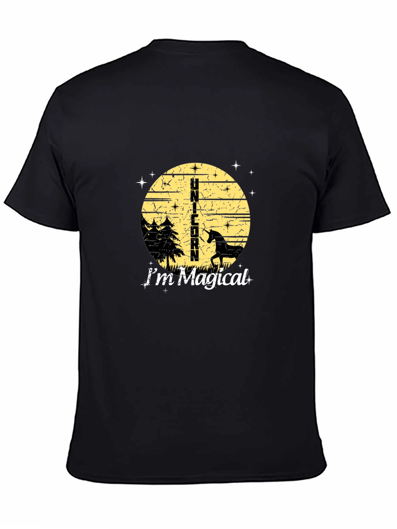 Black Unicorn 'I'm Magical' Black T-Shirt view 4