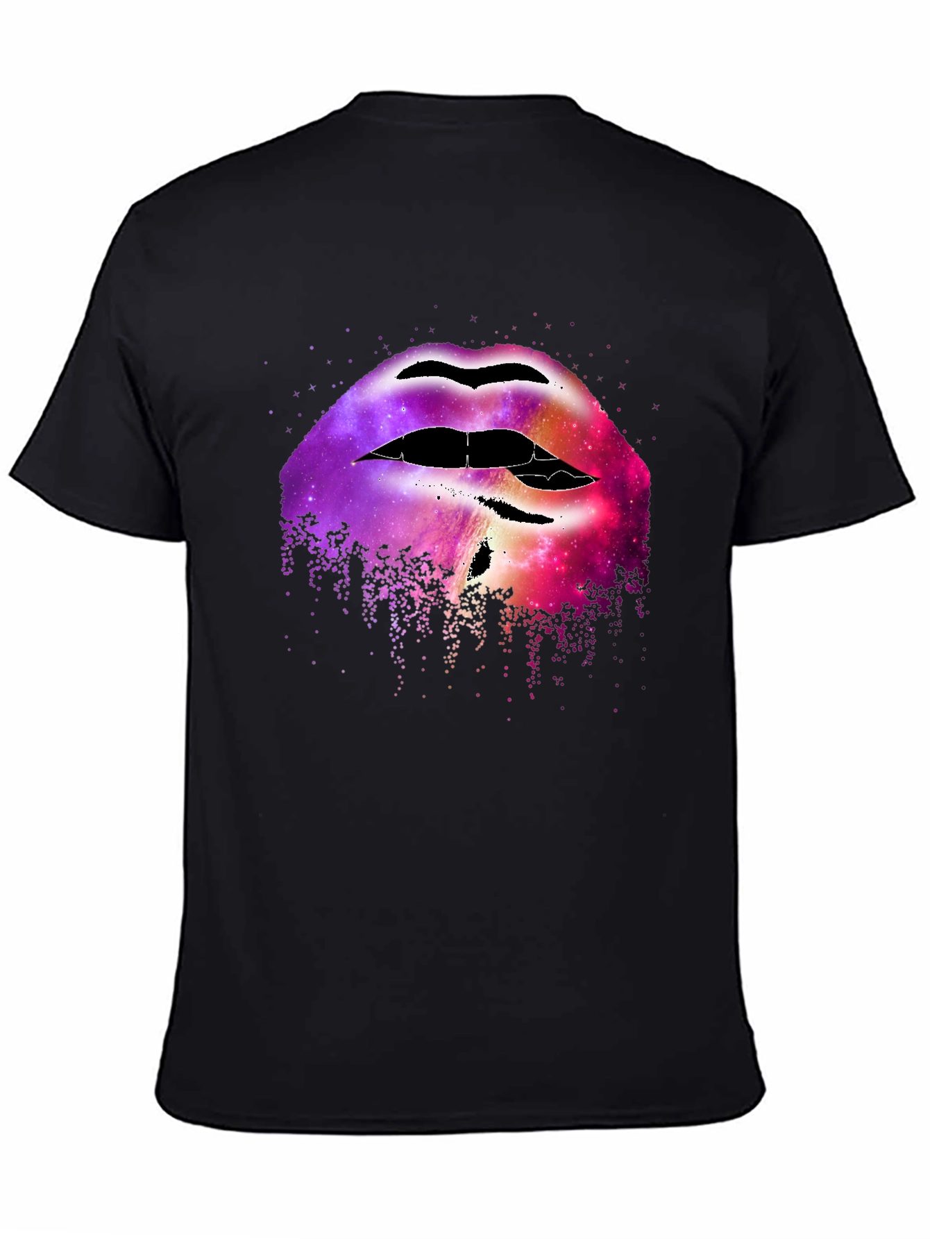 Black Galaxy Lips Graphic Tee - Unique Fashion Statement view 4
