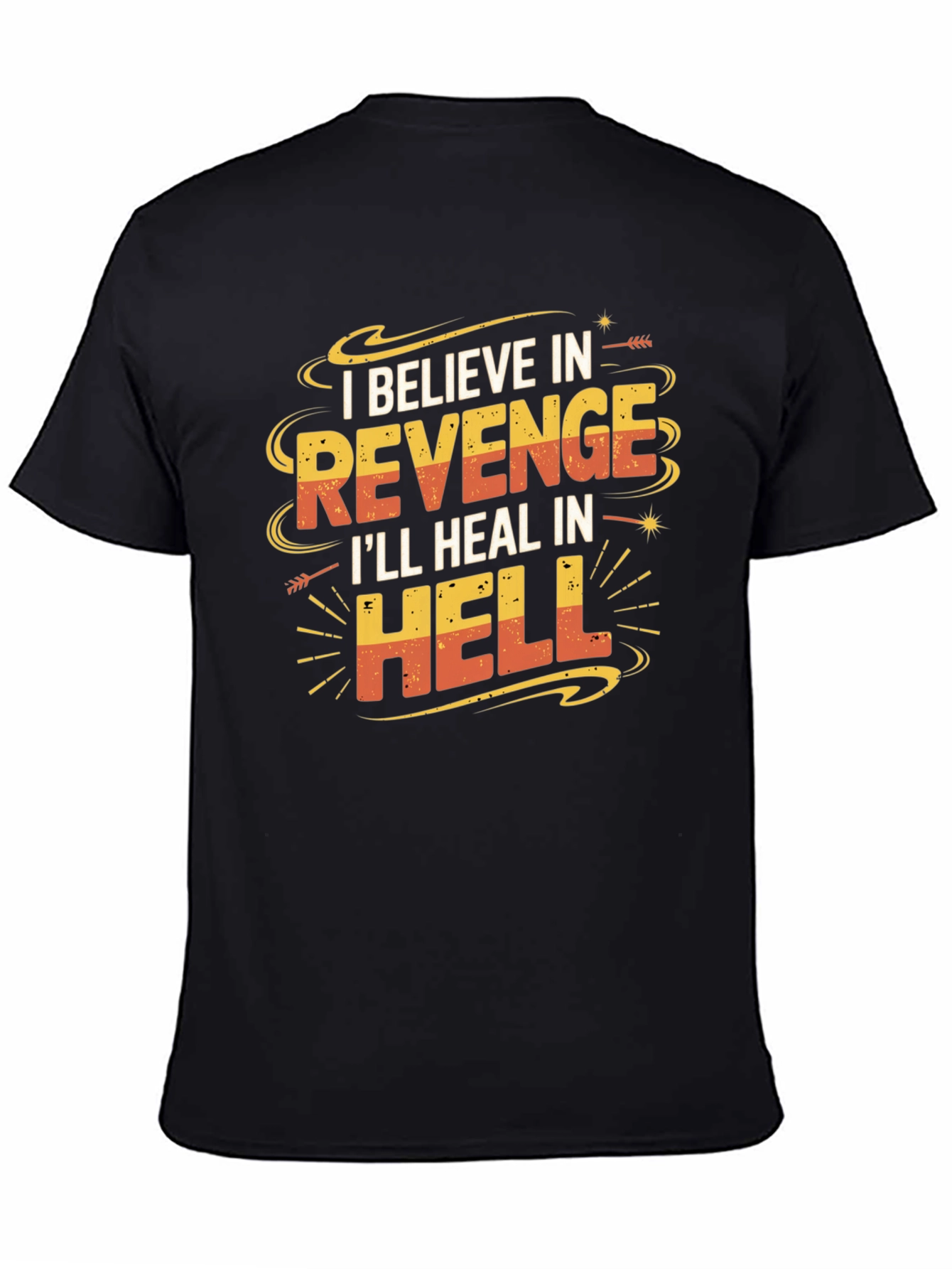 Black Revenge Graphic T-Shirt: Funny Slogan Tee view 4