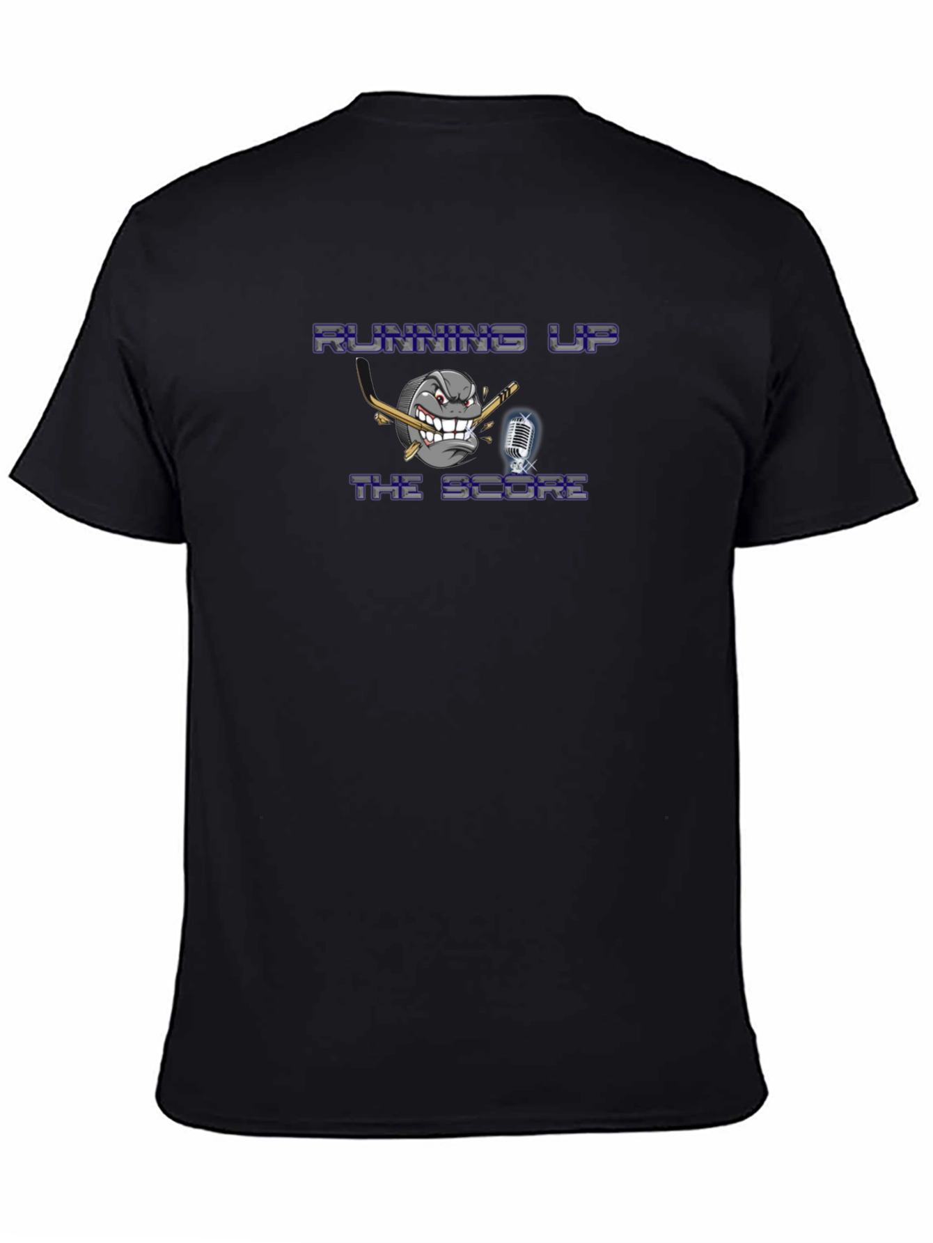 Black Running Up The Score T-Shirt - Hockey Design view 4