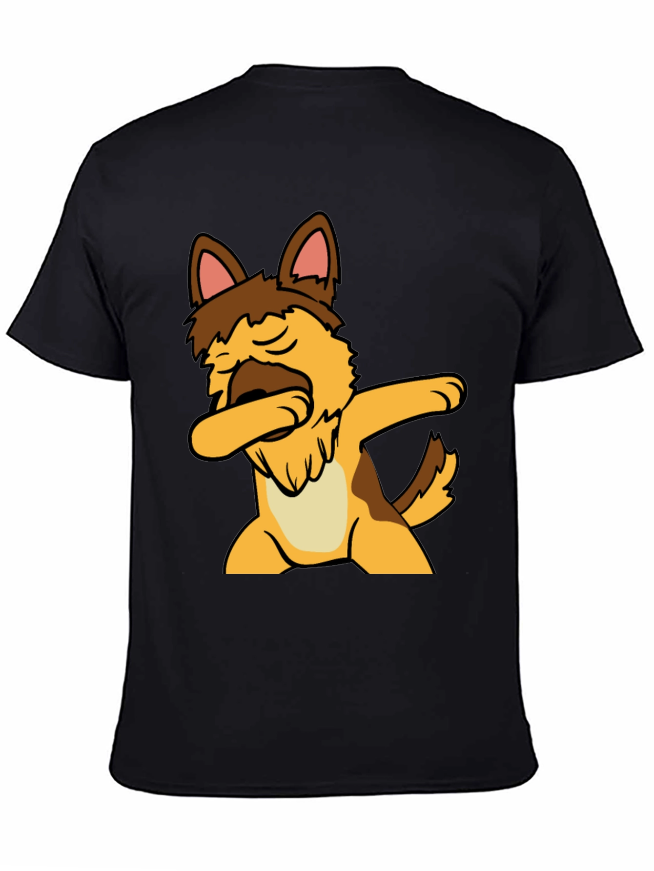 Black Dabbing Dog Graphic Tee - Cute Black T-Shirt view 4