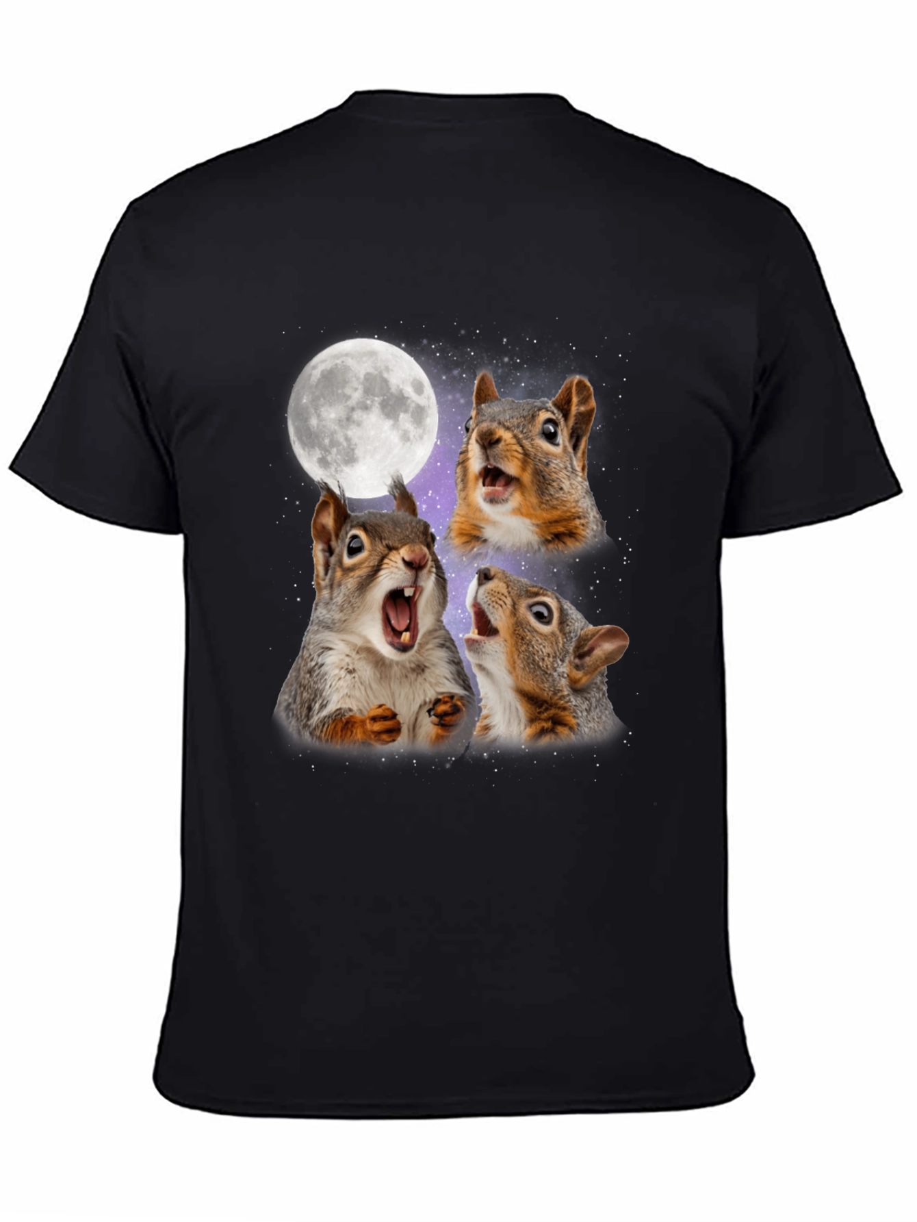 Black Squirrel Moon Howl T-Shirt view 4