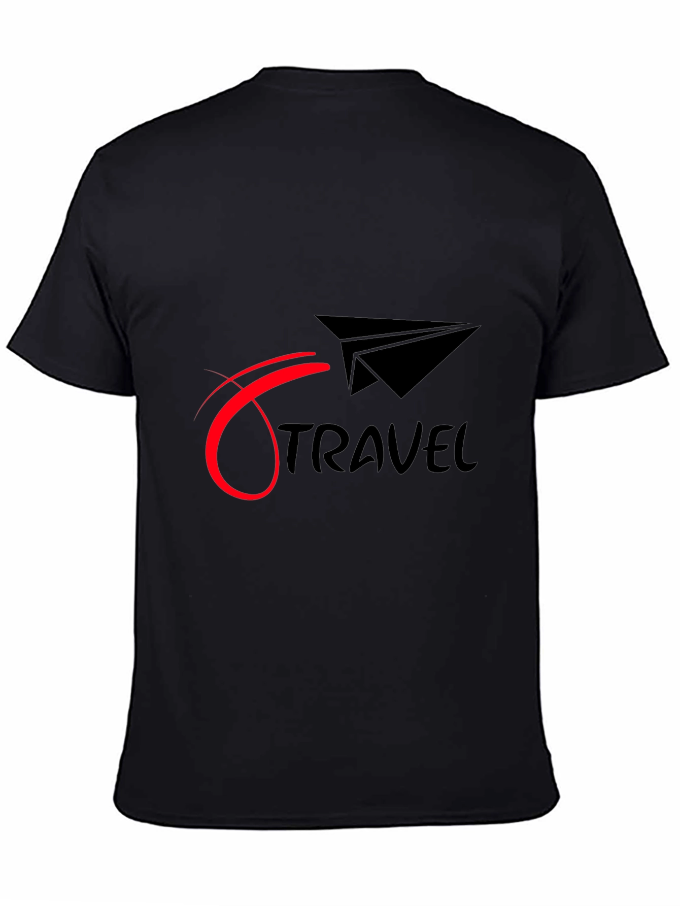 Black Travel Graphic Tee - Black Cotton Blend view 4